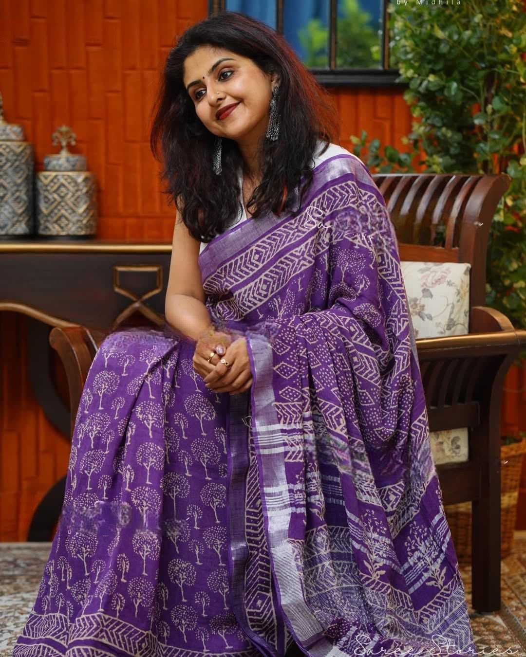YNF Wholesale Linen Printed Sarees  | Surat Manufacturer