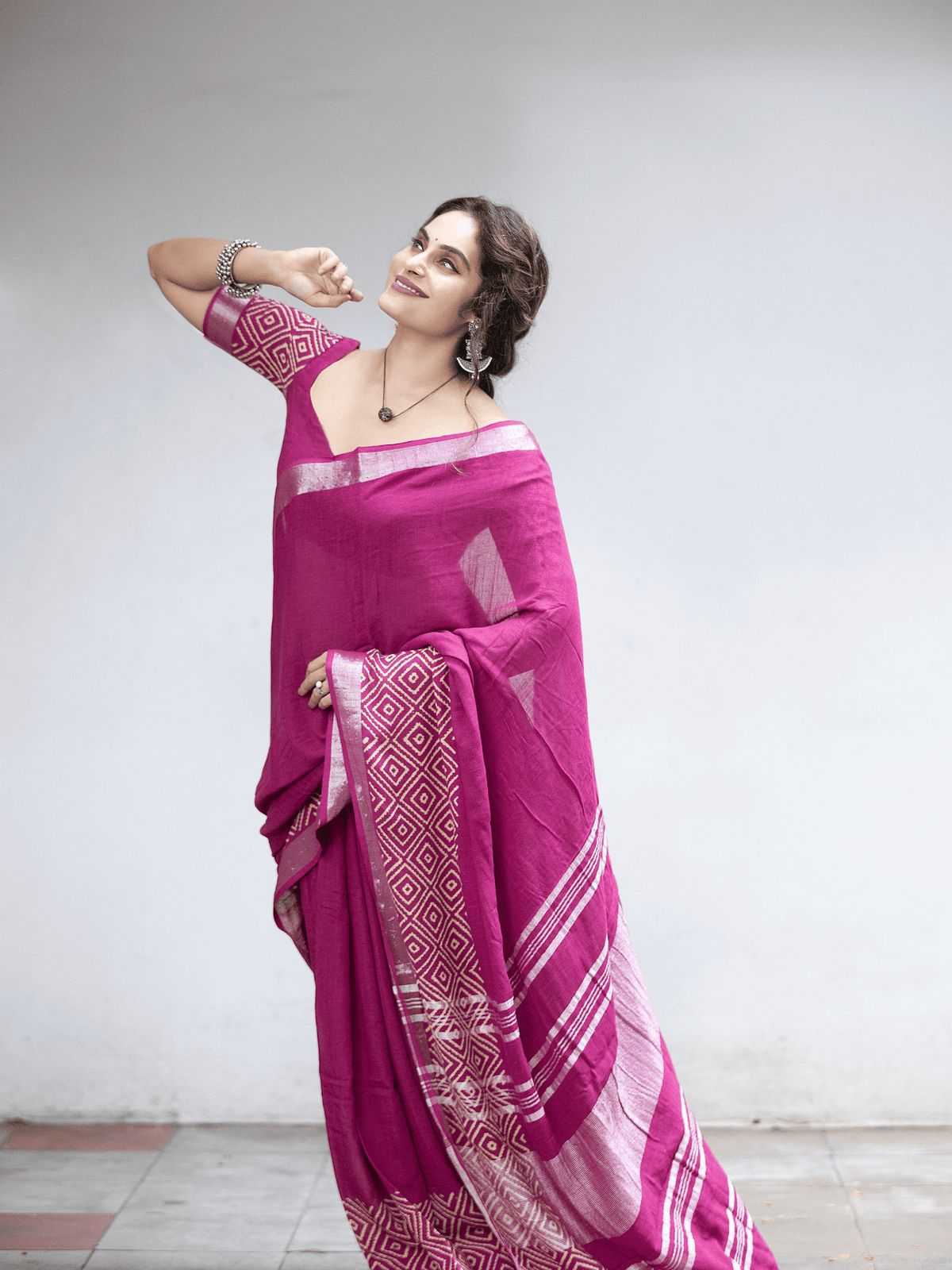 YNF Wholesale Linen Printed Sarees  | Surat Manufacturer
