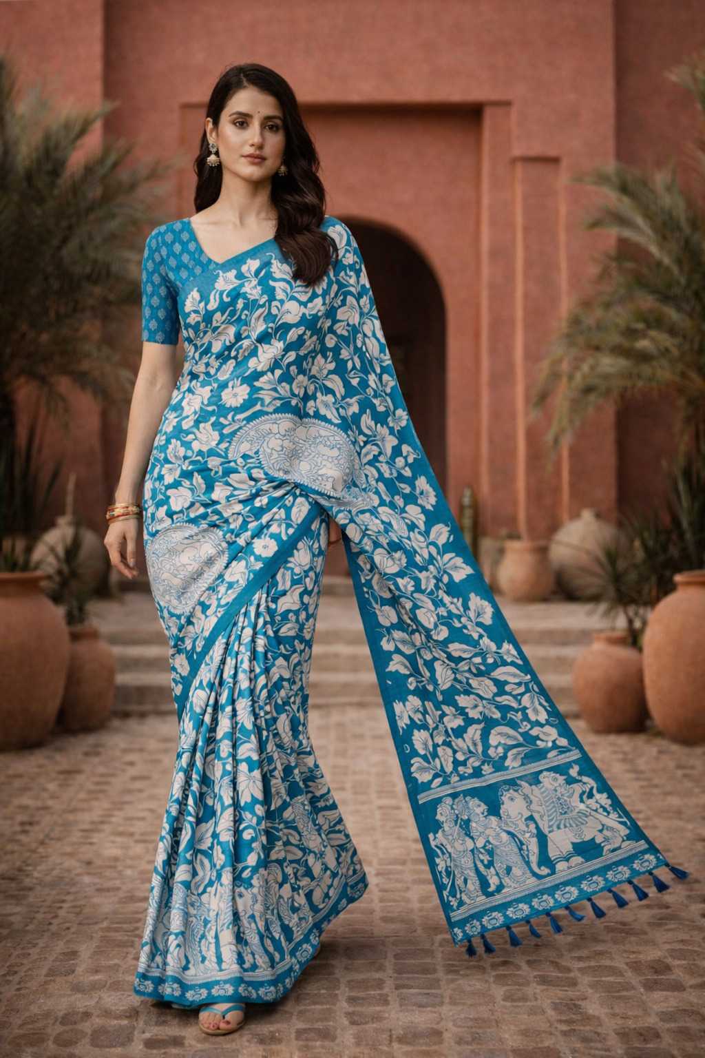 YNF Wholesale Tussar Silk Printed Silk Saree  | Surat Manufacturer
