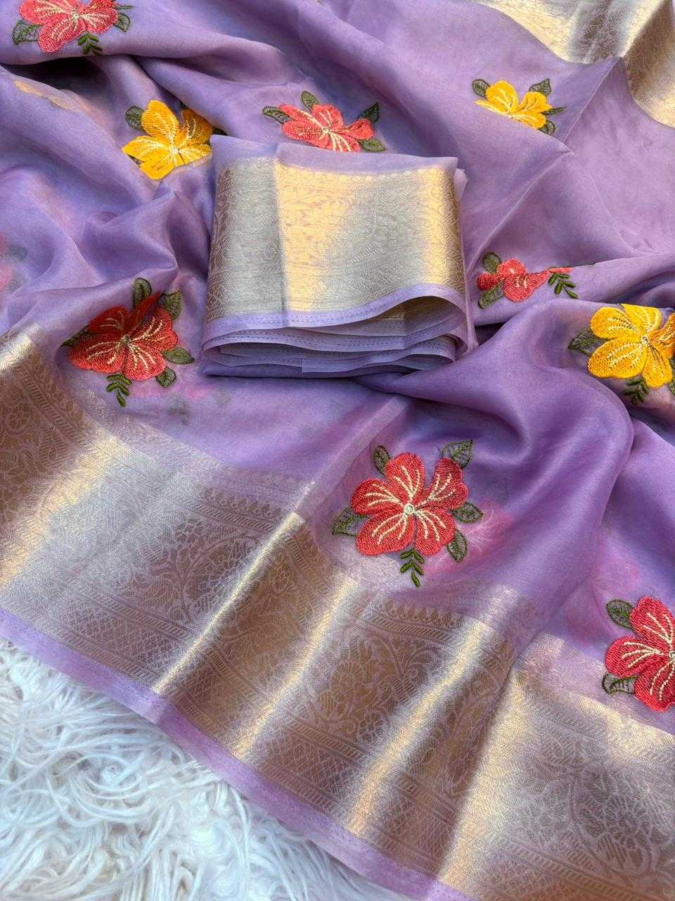 YNF Wholesale Organza Organza Sarees  | Surat Manufacturer