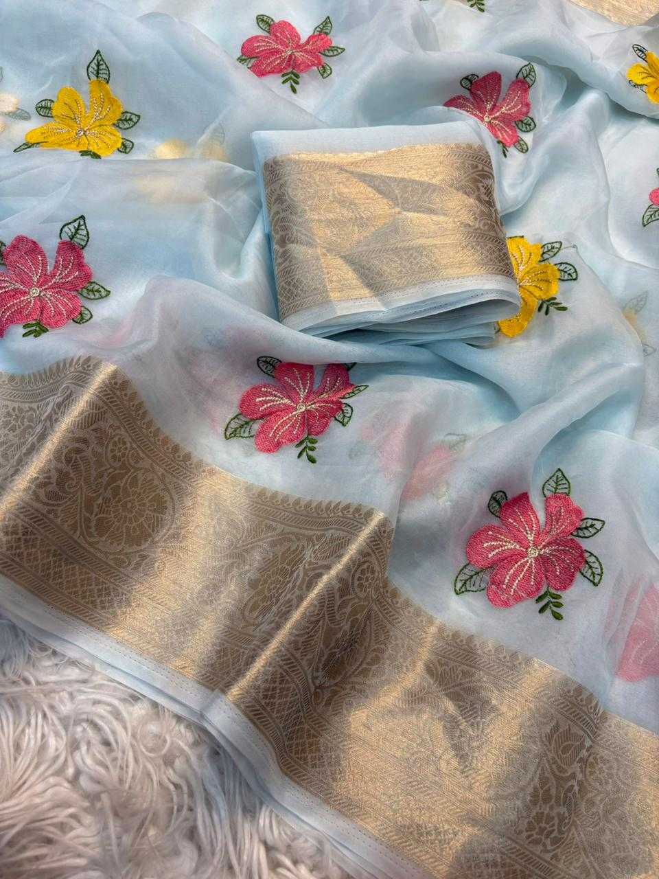 YNF Wholesale Organza Organza Sarees  | Surat Manufacturer