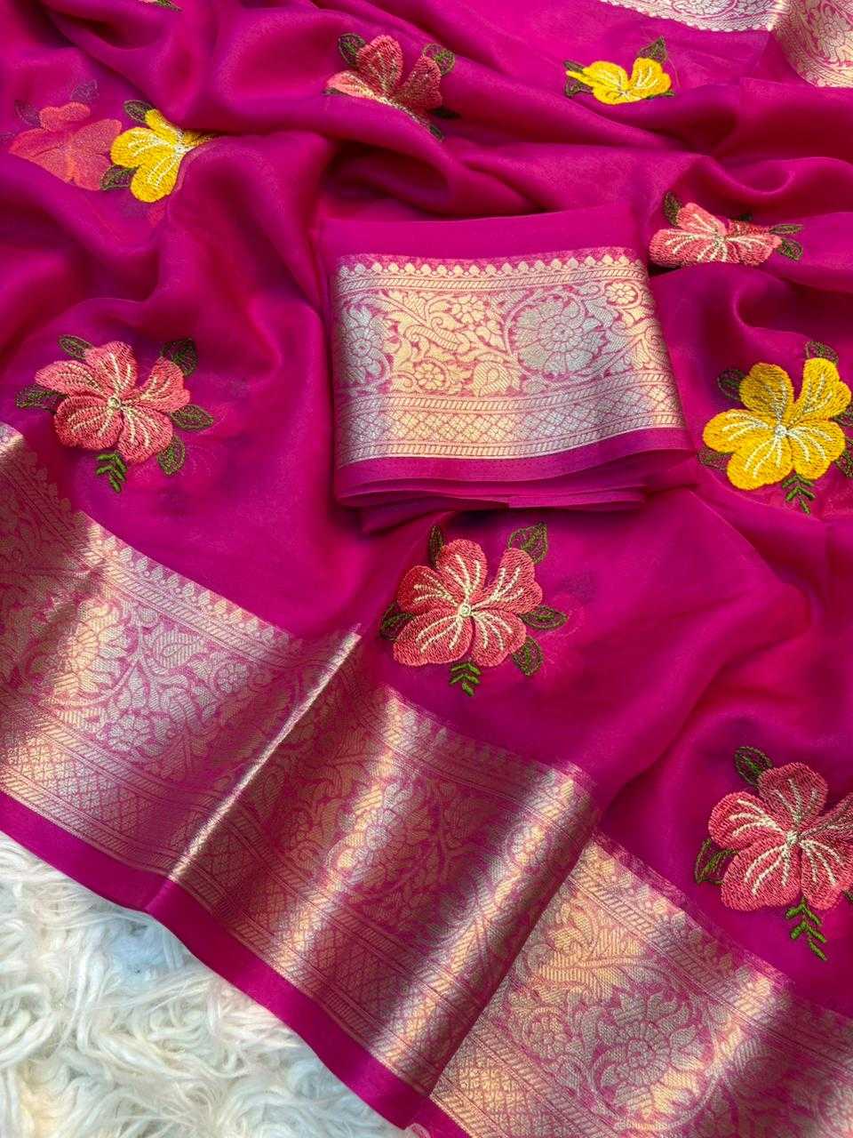 YNF Wholesale Organza Organza Sarees  | Surat Manufacturer