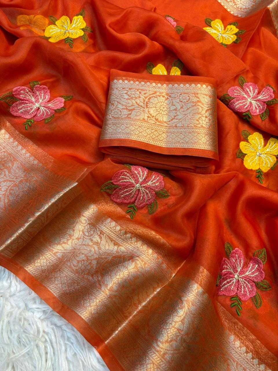 YNF Wholesale Organza Organza Sarees  | Surat Manufacturer