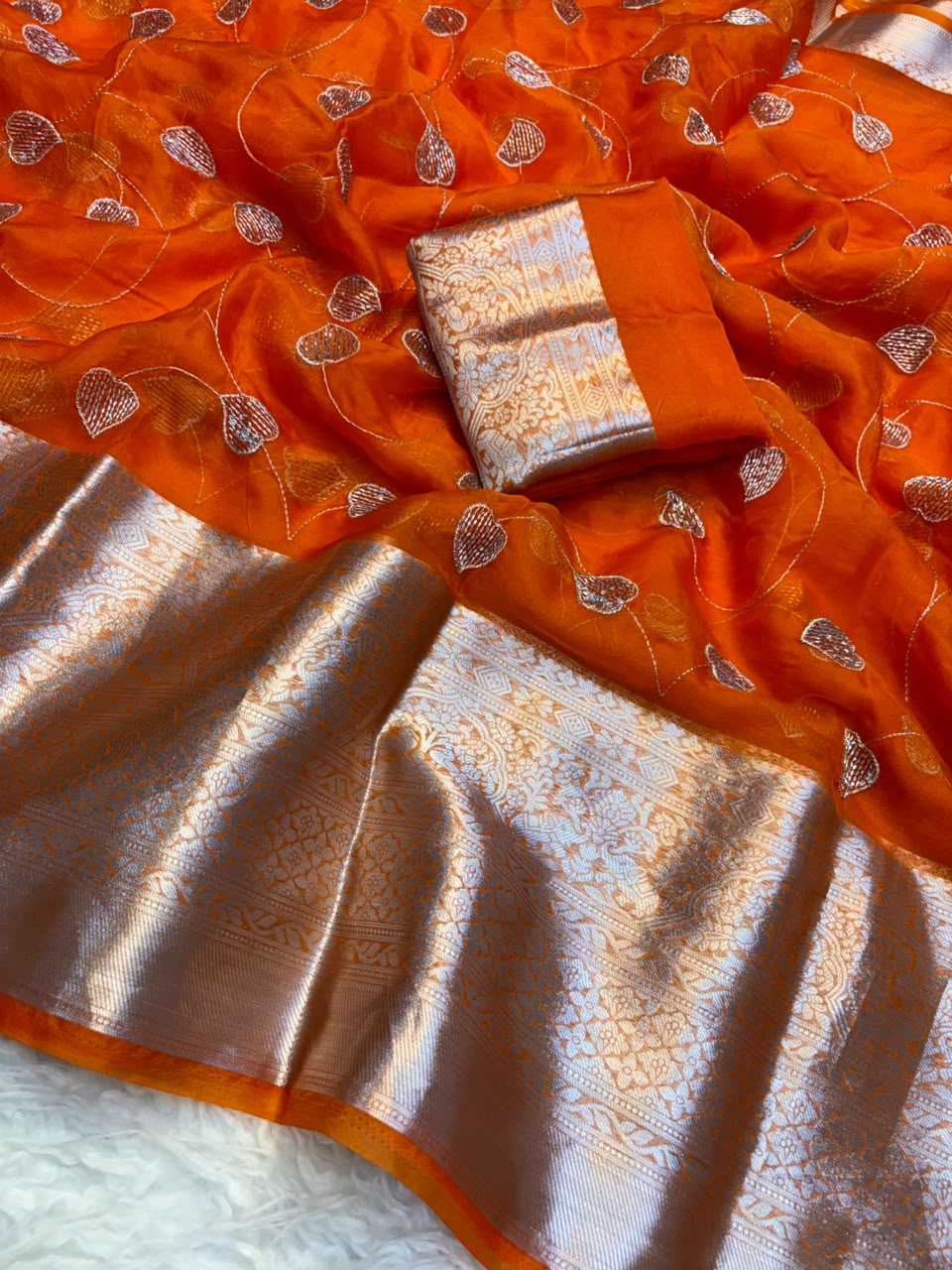 YNF Wholesale Organza Organza Sarees  | Surat Manufacturer