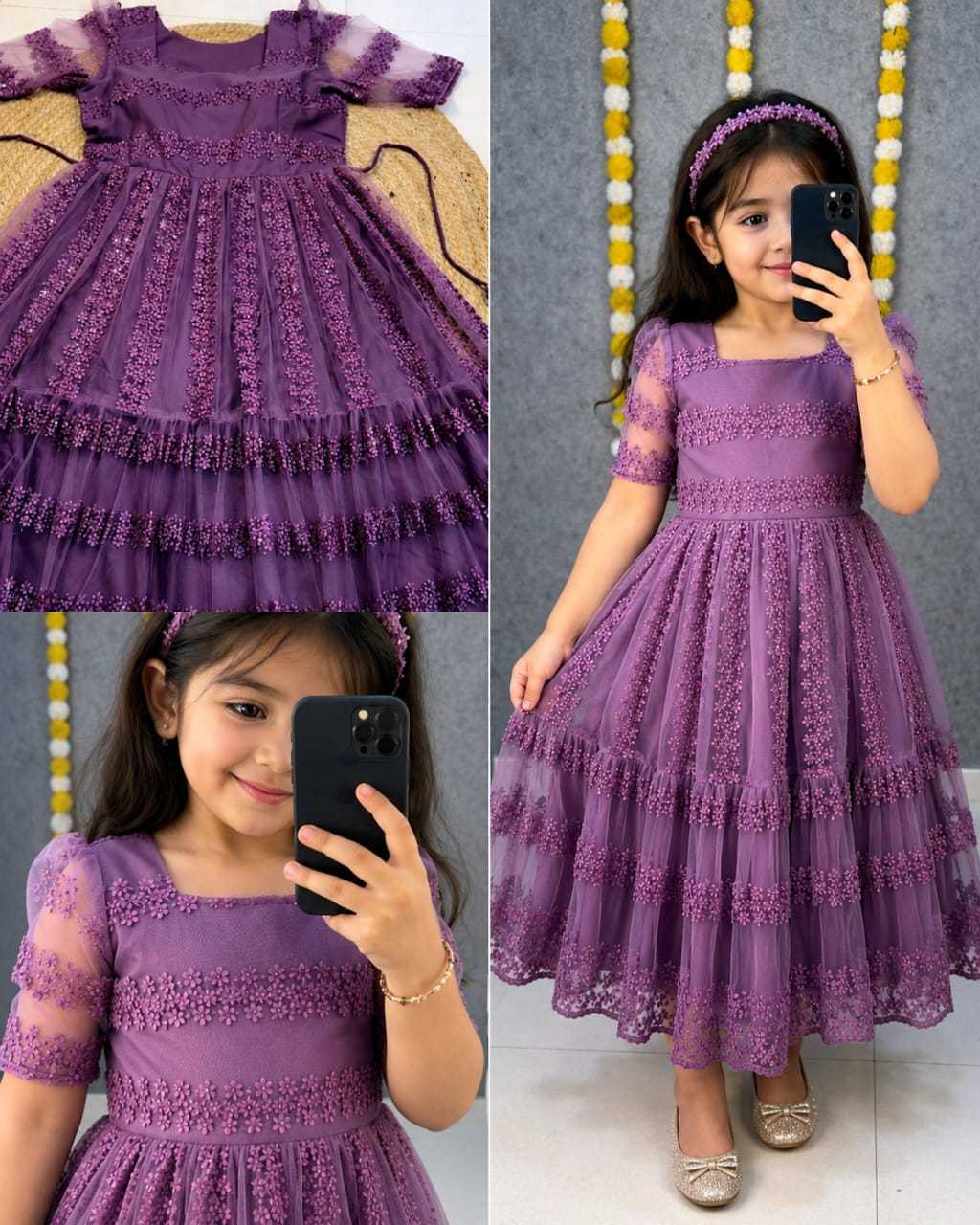 YNF Wholesale Net Embroidery Gowns  | Surat Manufacturer