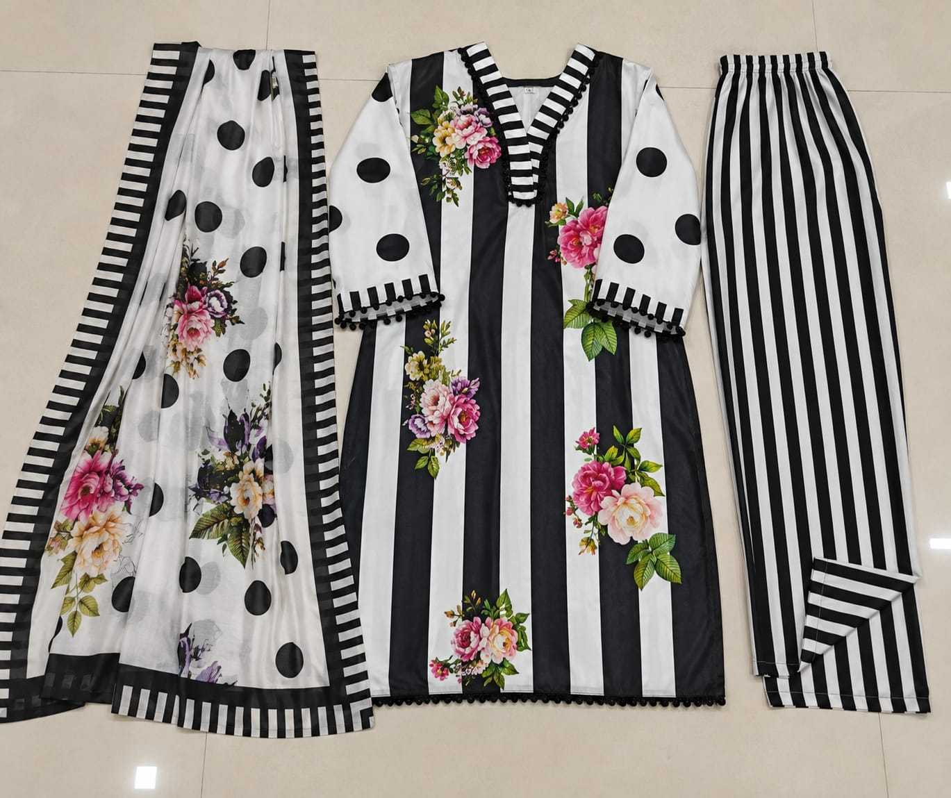 YNF Wholesale Japan Sartin Ladies Suits | Surat Manufacturer