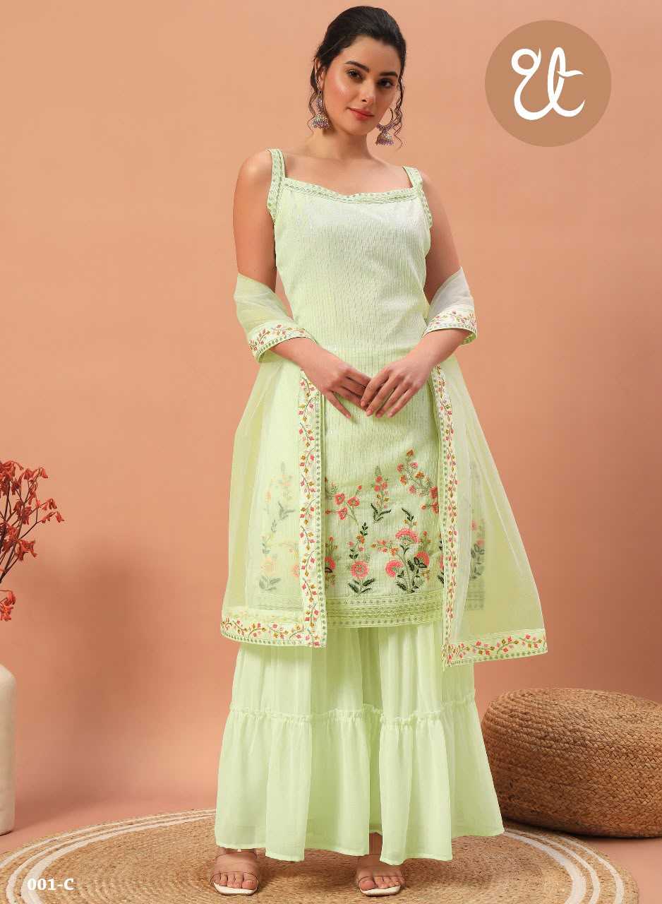 YNF Wholesale Georgette Embroidery Suits KESH129 001 | Surat Manufacturer