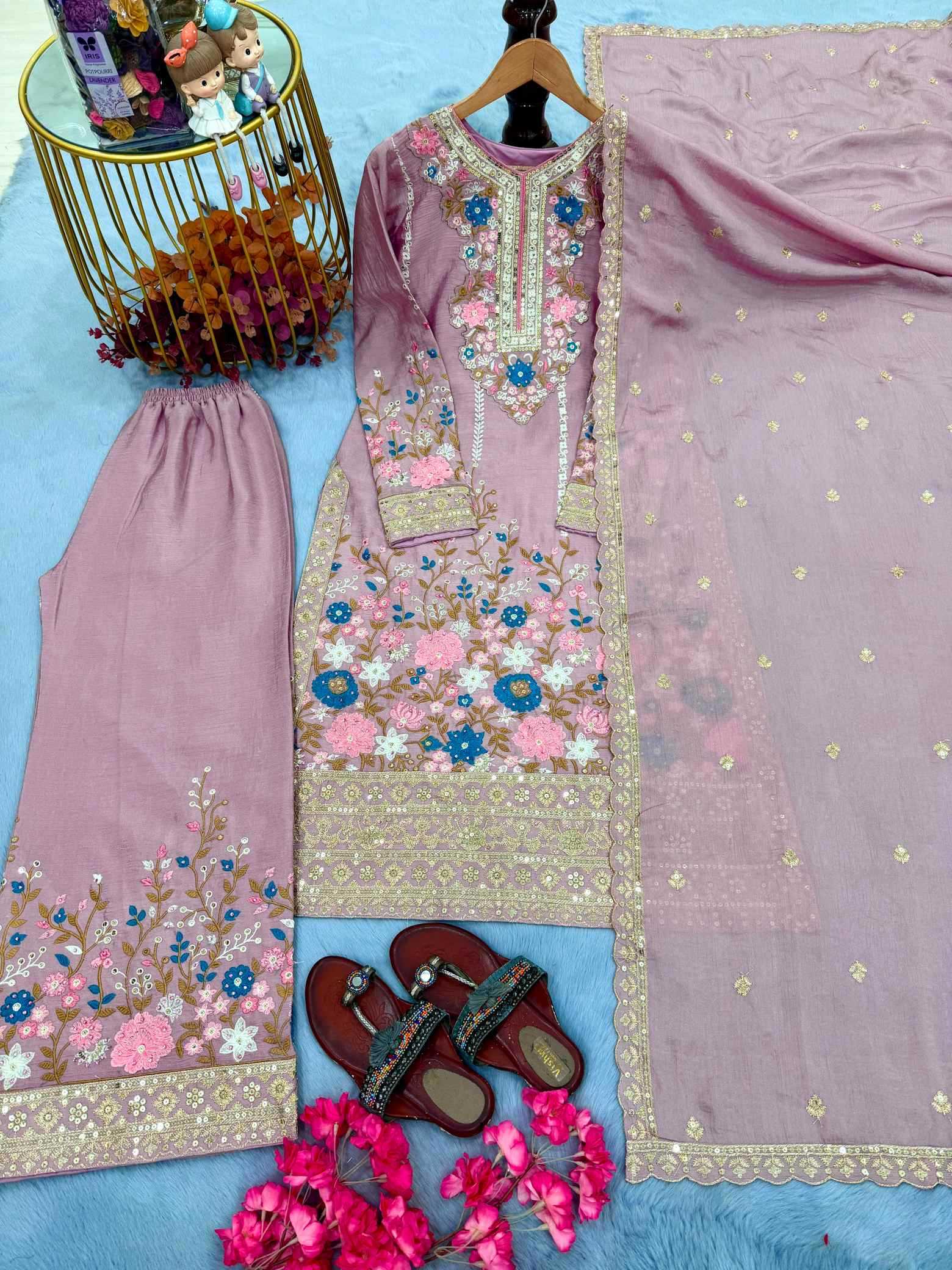 YNF Wholesale Chinon Silk Embroidery Suits  | Surat Manufacturer
