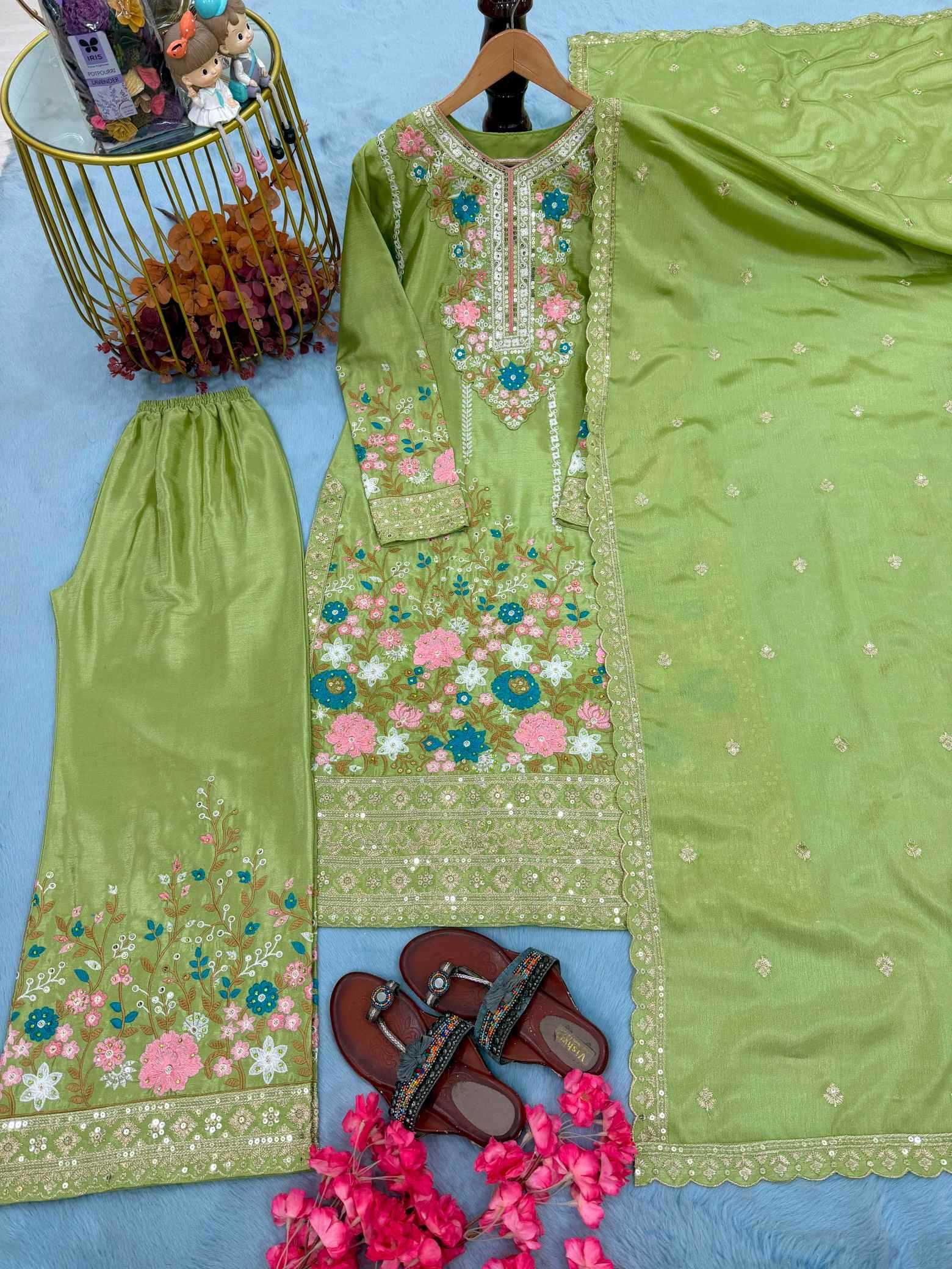 YNF Wholesale Chinon Silk Embroidery Suits  | Surat Manufacturer