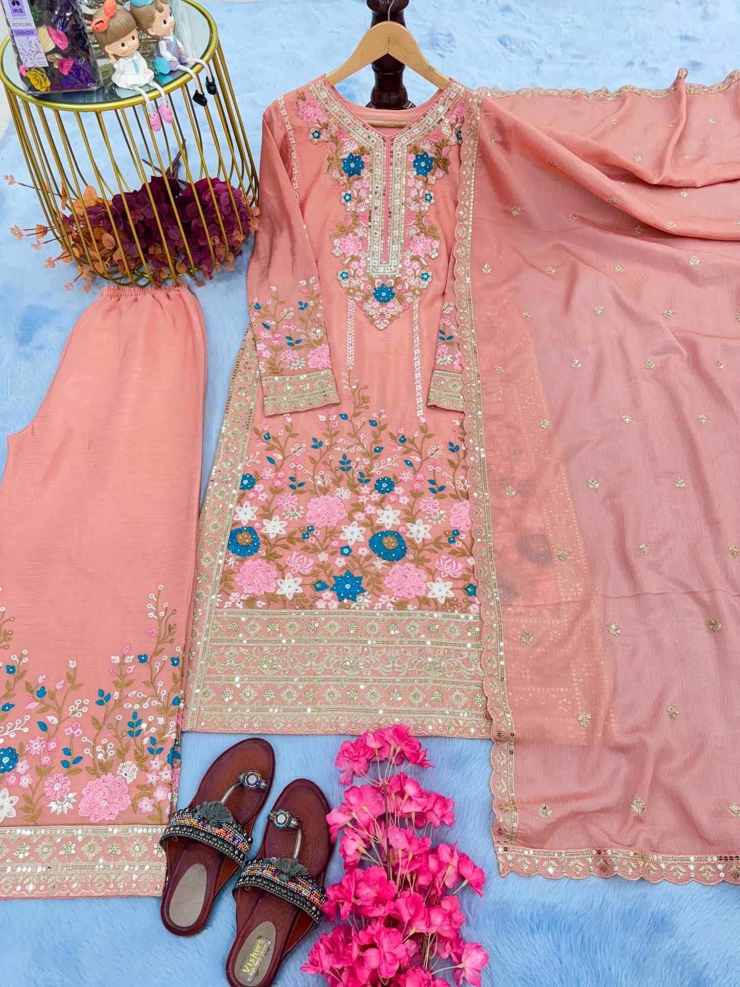YNF Wholesale Chinon Silk Embroidery Suits  | Surat Manufacturer