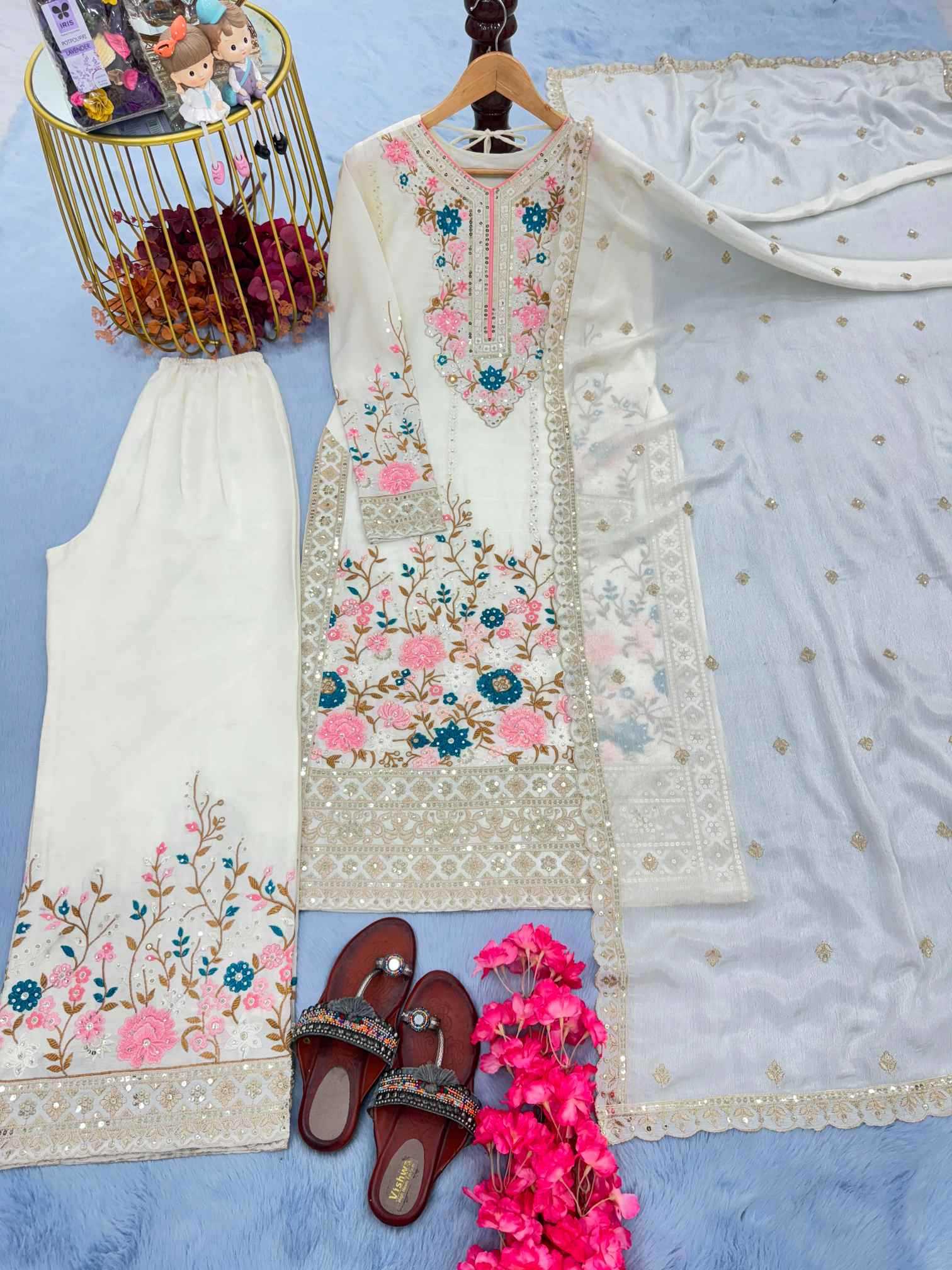 YNF Wholesale Chinon Silk Embroidery Suits  | Surat Manufacturer