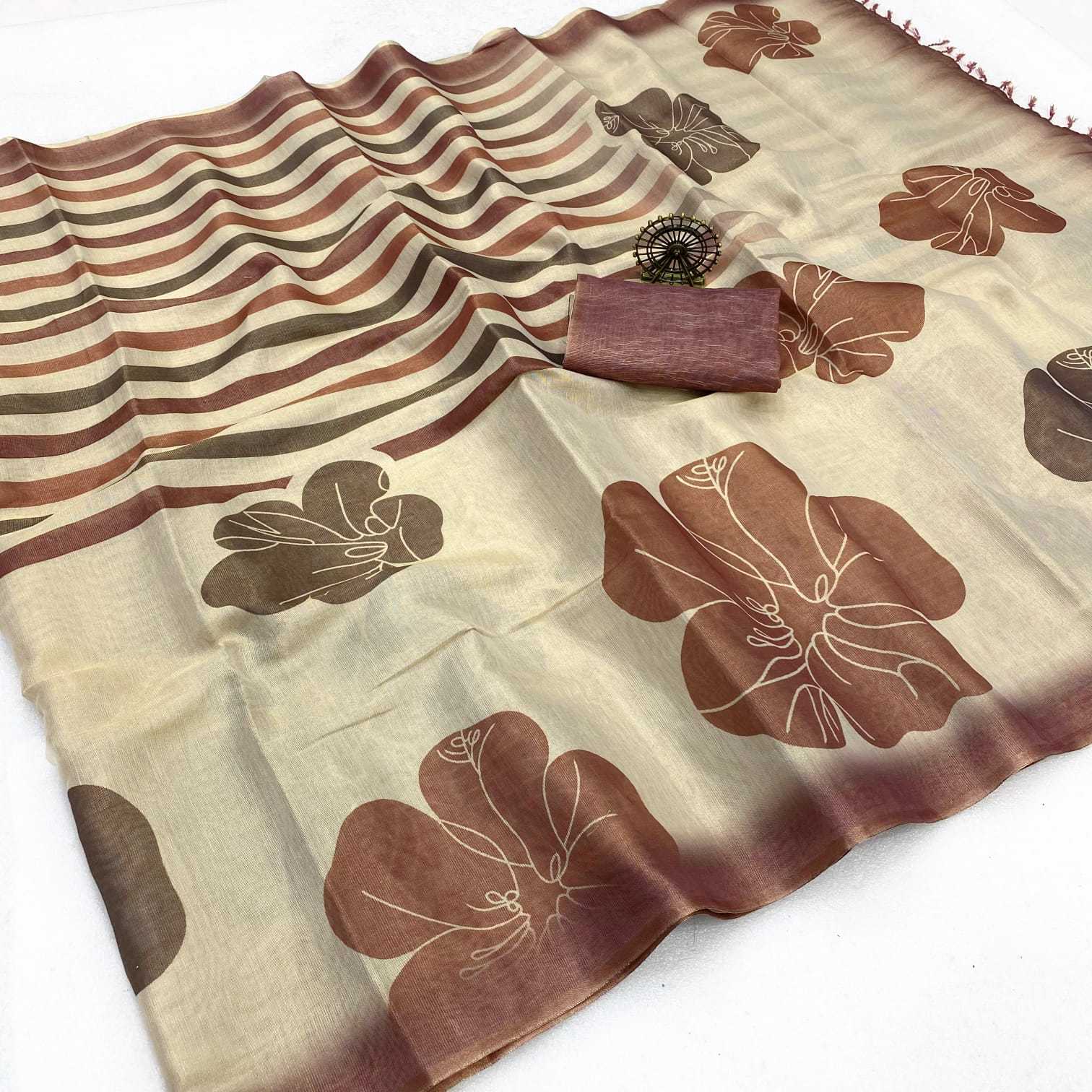 YNF Wholesale Tissue Silk Printed Silk Saree  | Surat Manufacturer