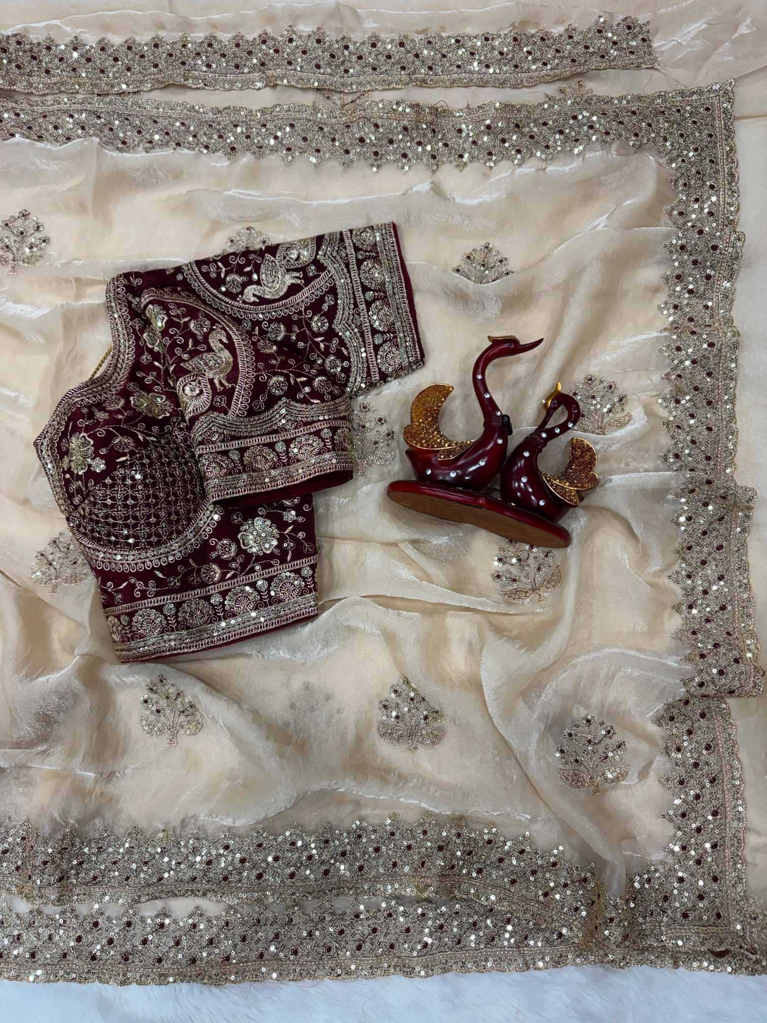 YNF Wholesale Satin Sequence Sarees  | Surat Manufacturer