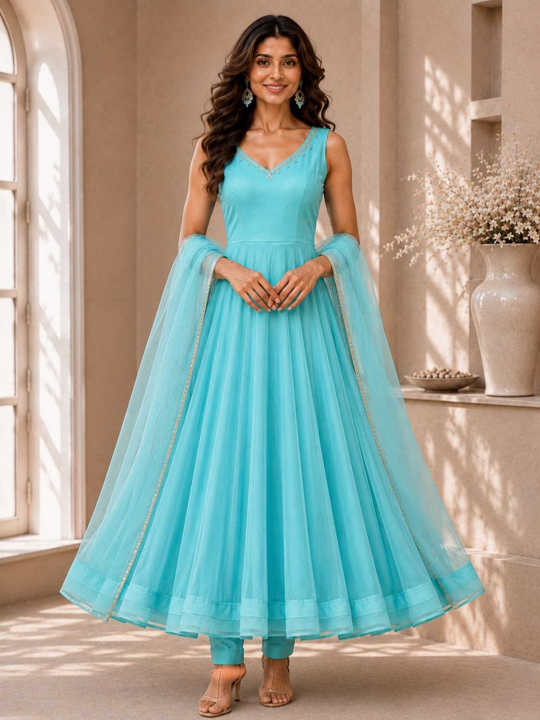 YNF Wholesale Georgette Anarkali Gown  | Surat Manufacturer