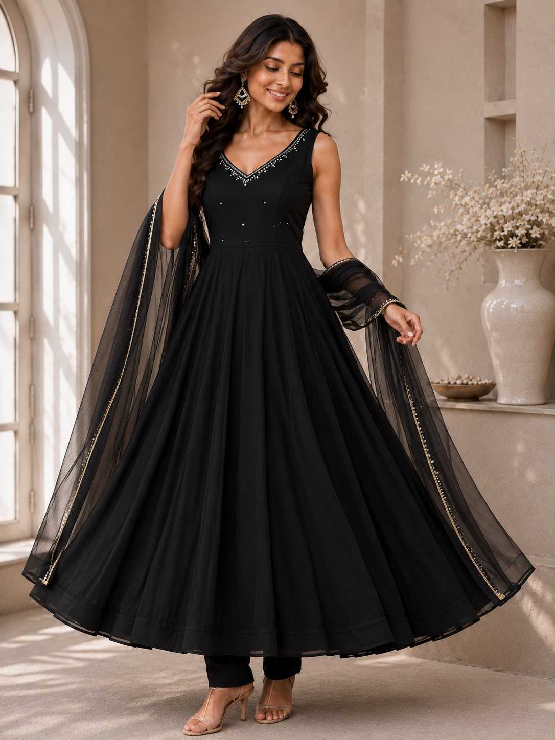 YNF Wholesale Georgette Anarkali Gown  | Surat Manufacturer