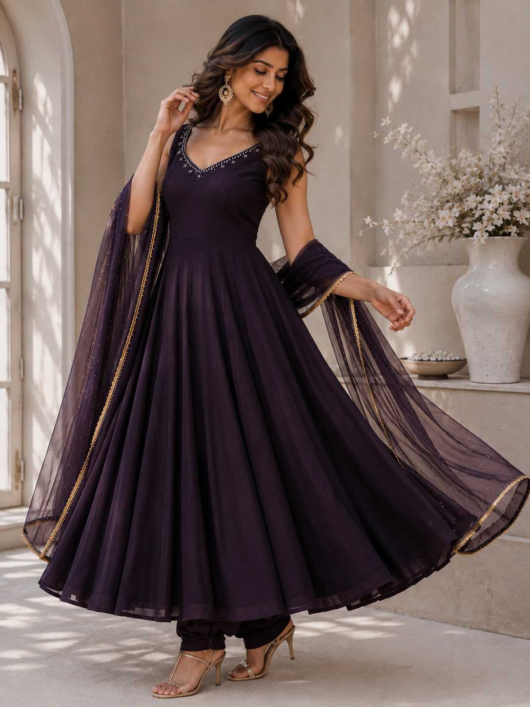 YNF Wholesale Georgette Anarkali Gown  | Surat Manufacturer
