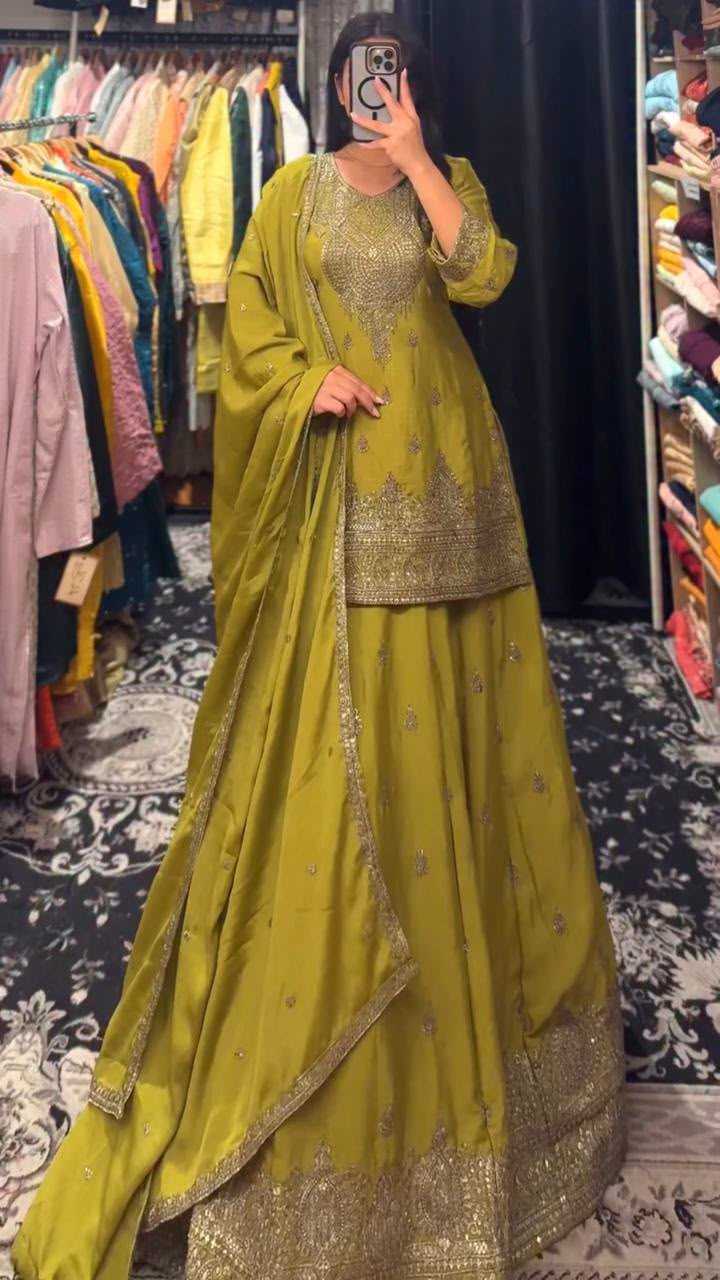 YNF Wholesale Chinon Silk Embroidery Suits  | Surat Manufacturer