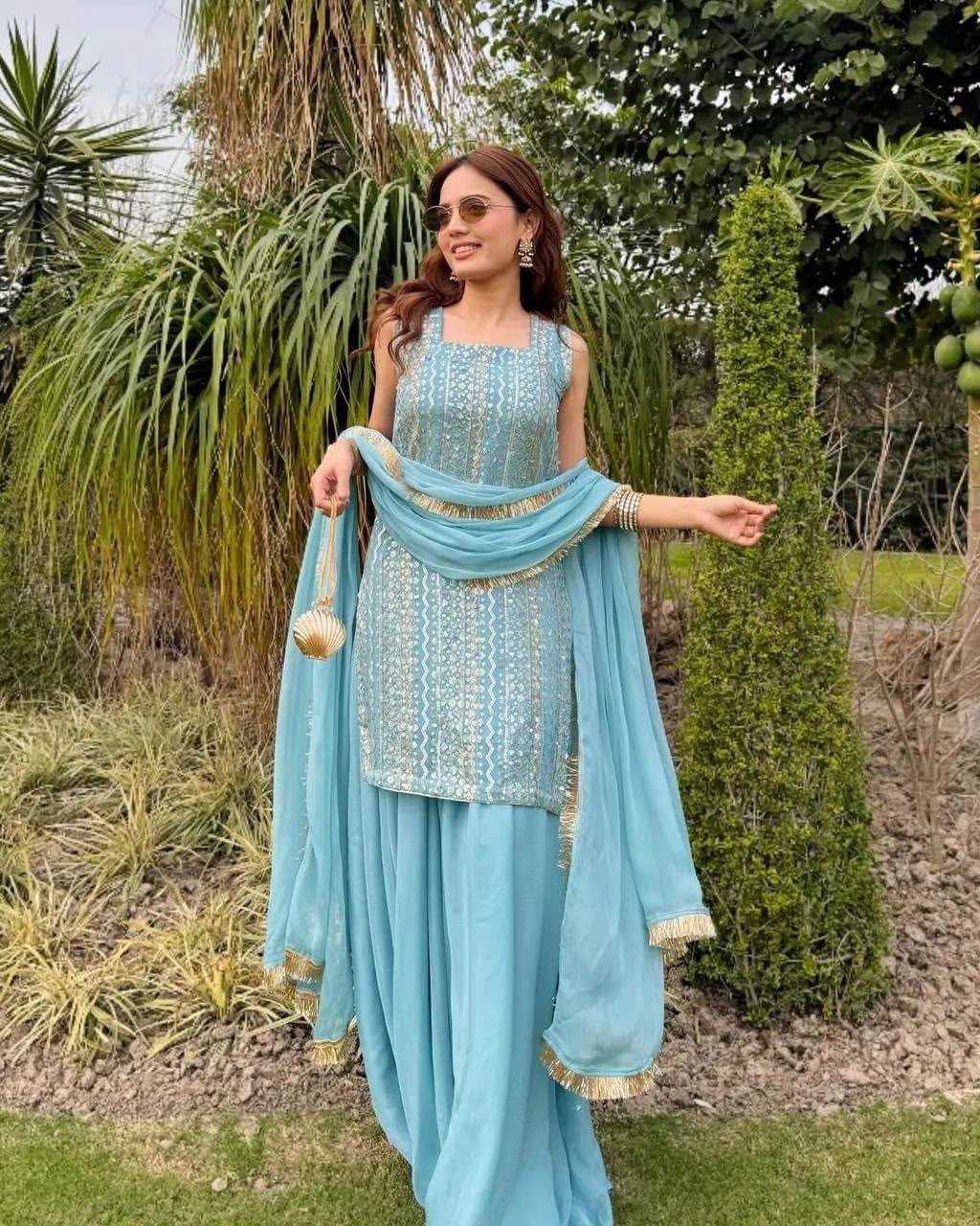 YNF Wholesale Faux Georgette Embroidery Suits  | Surat Manufacturer