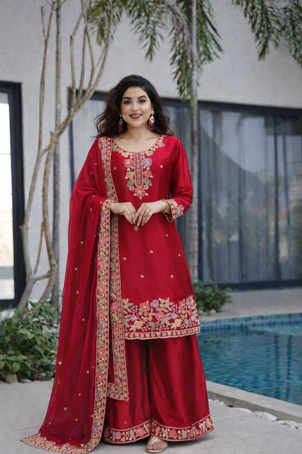 YNF Wholesale Faux Georgette Embroidery Suits  | Surat Manufacturer