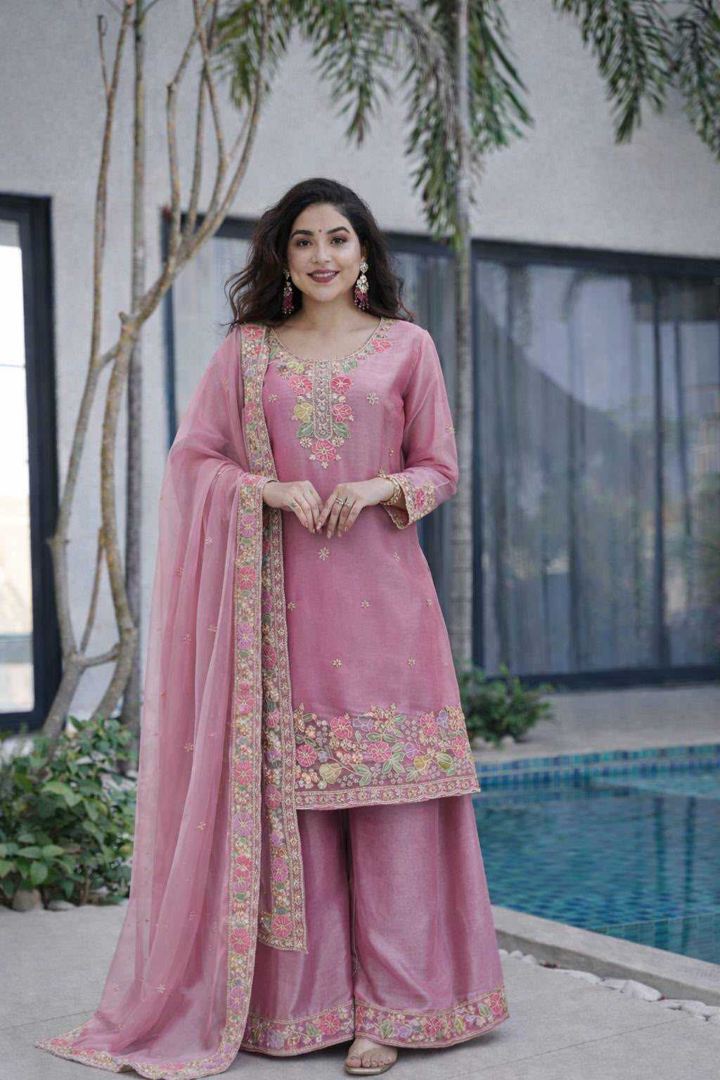 YNF Wholesale Faux Georgette Embroidery Suits  | Surat Manufacturer