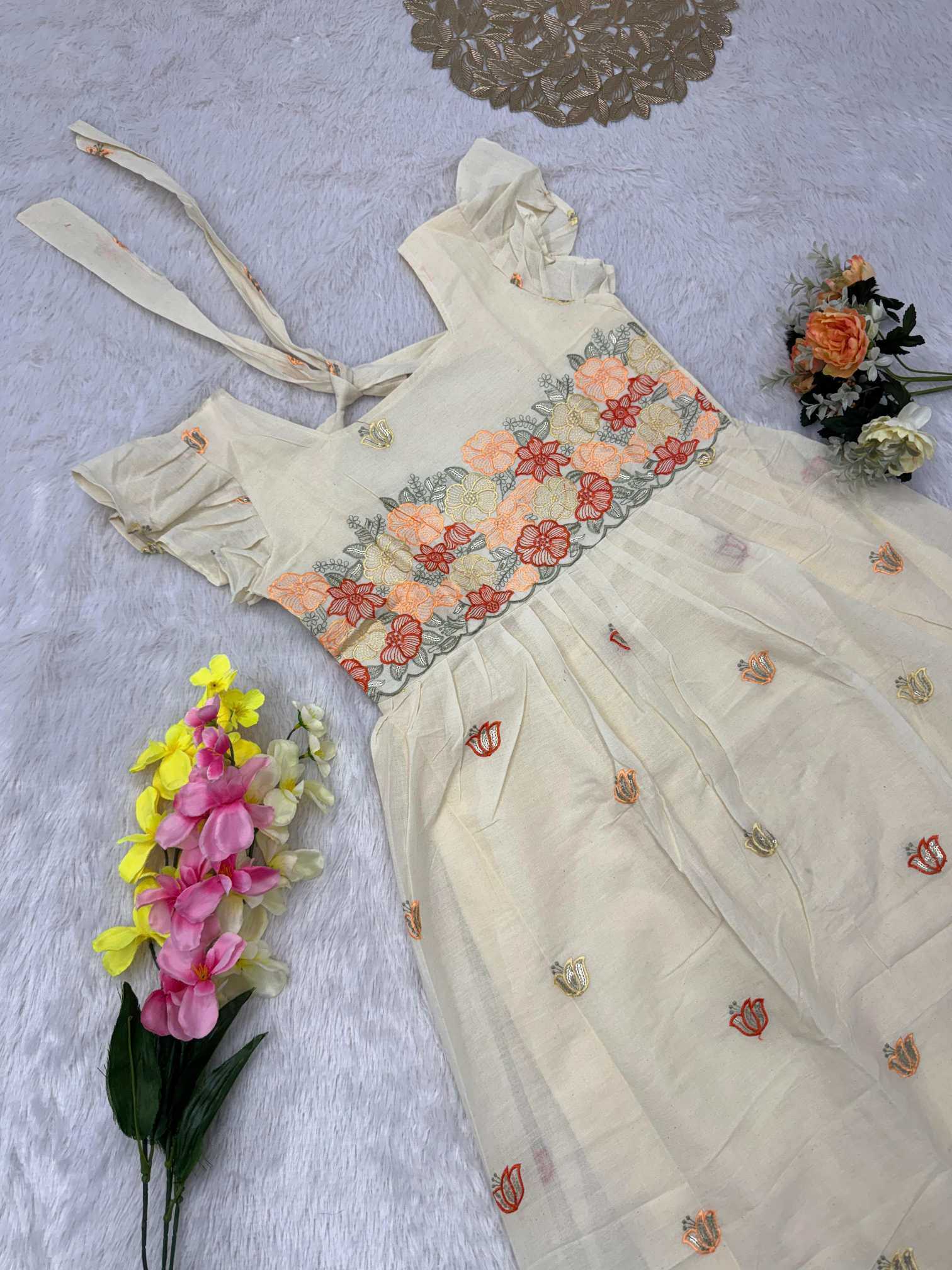YNF Wholesale Cotton Embroidery Gowns  | Surat Manufacturer