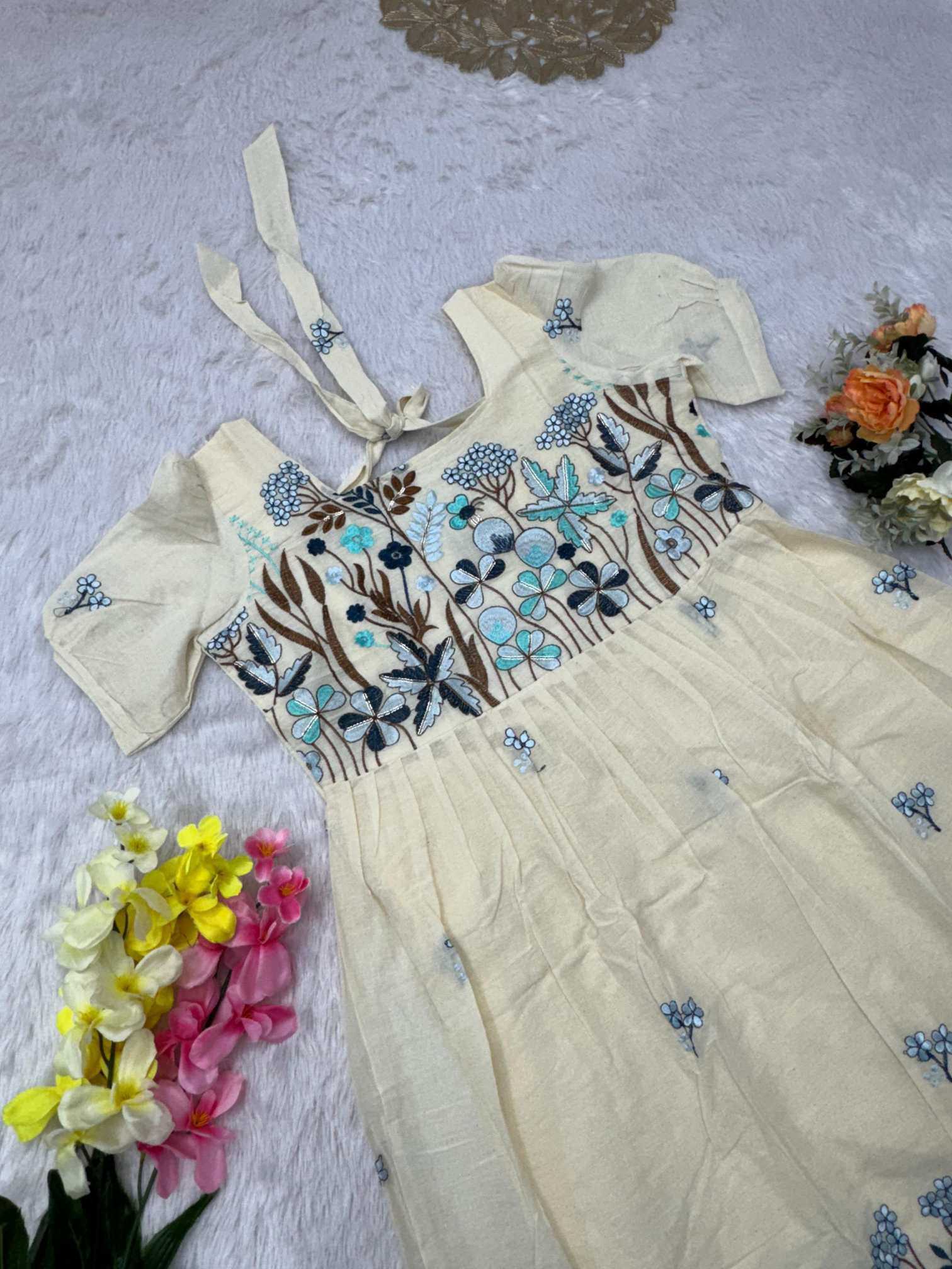 YNF Wholesale Cotton Embroidery Gowns  | Surat Manufacturer