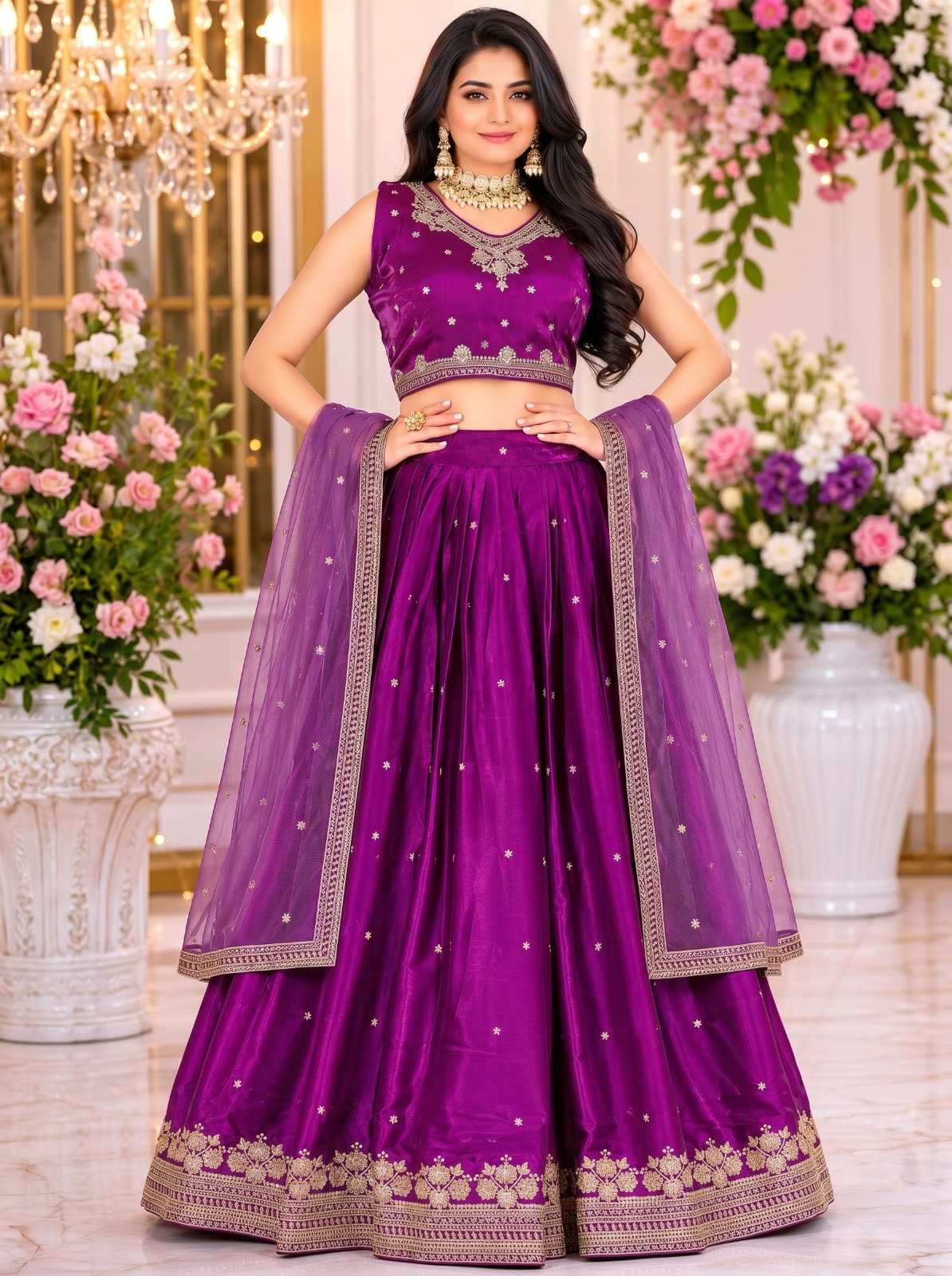 YNF Wholesale Jimmy Choo Embroidered Lehenga  | Surat Manufacturer