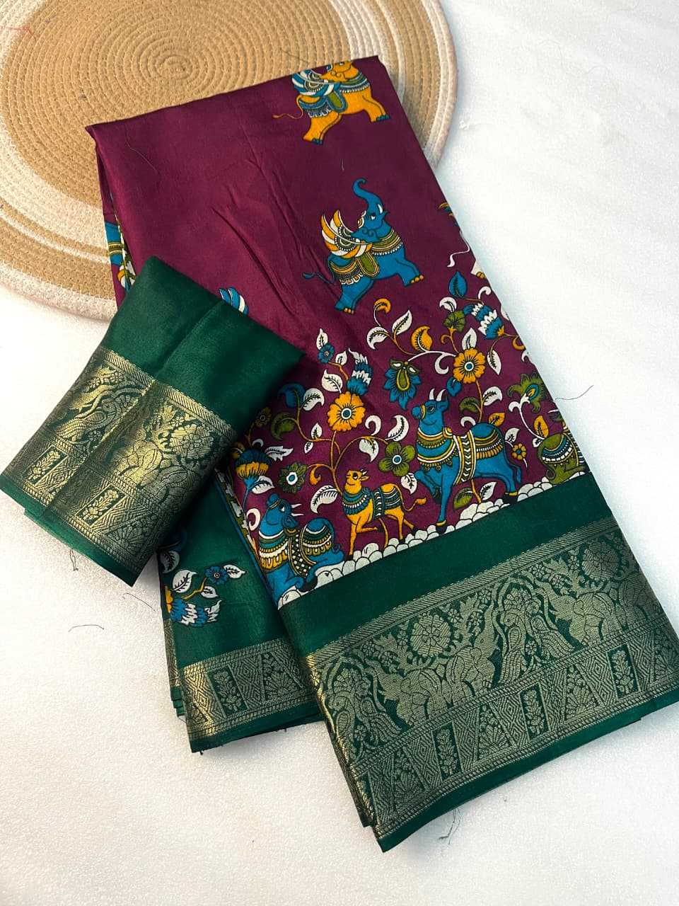 YNF Wholesale Dola Silk Kalamkari Sarees  | Surat Manufacturer