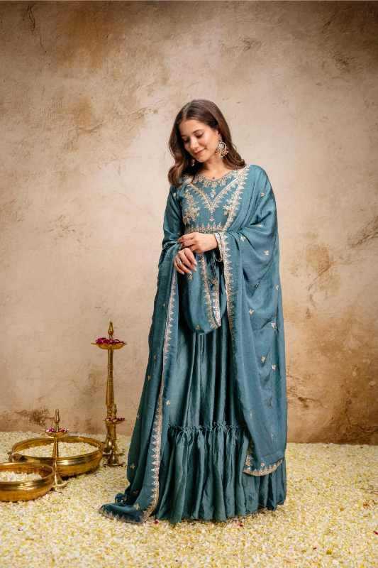 YNF Wholesale Rangoli Silk Embroidery Gowns  | Surat Manufacturer