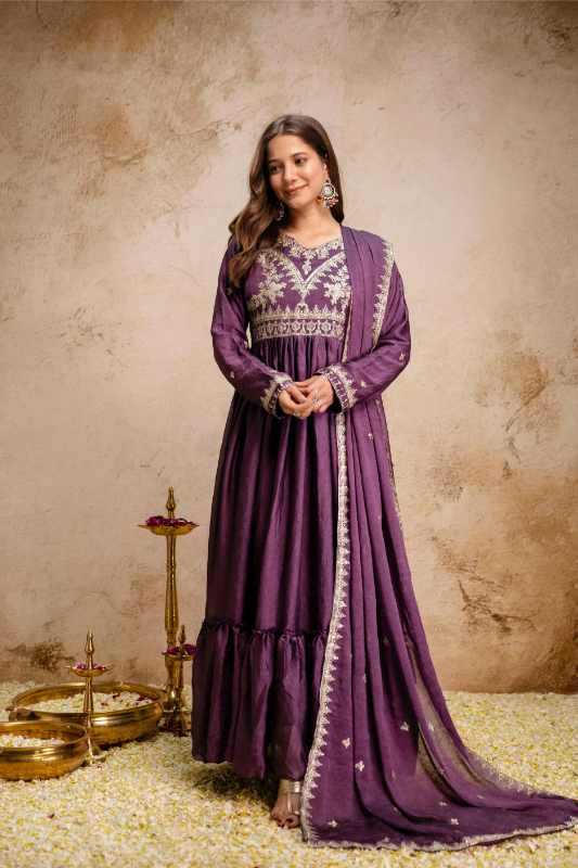 YNF Wholesale Rangoli Silk Embroidery Gowns  | Surat Manufacturer