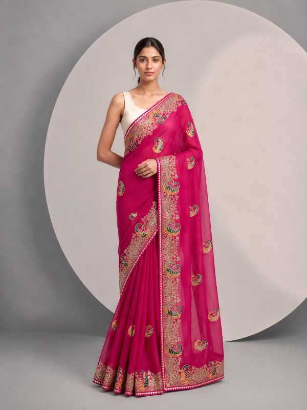YNF Wholesale Satin Chiffon Sarees  | Surat Manufacturer