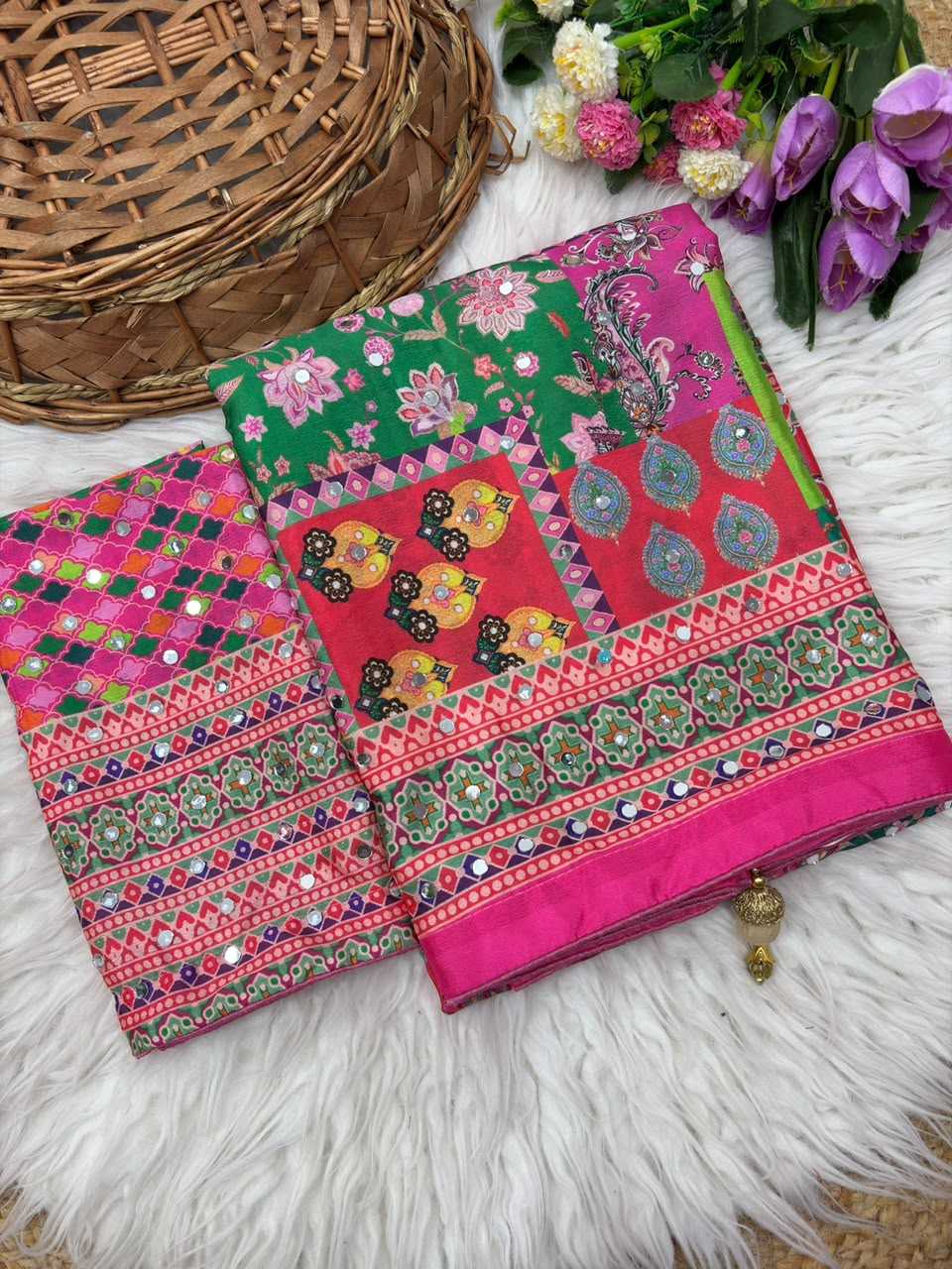 YNF Wholesale Chinon Silk Party Wear Silk Sarees  | Surat Manufacturer