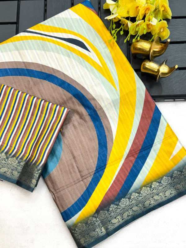 YNF Wholesale Tussar Silk Printed Sarees  | Surat Manufacturer