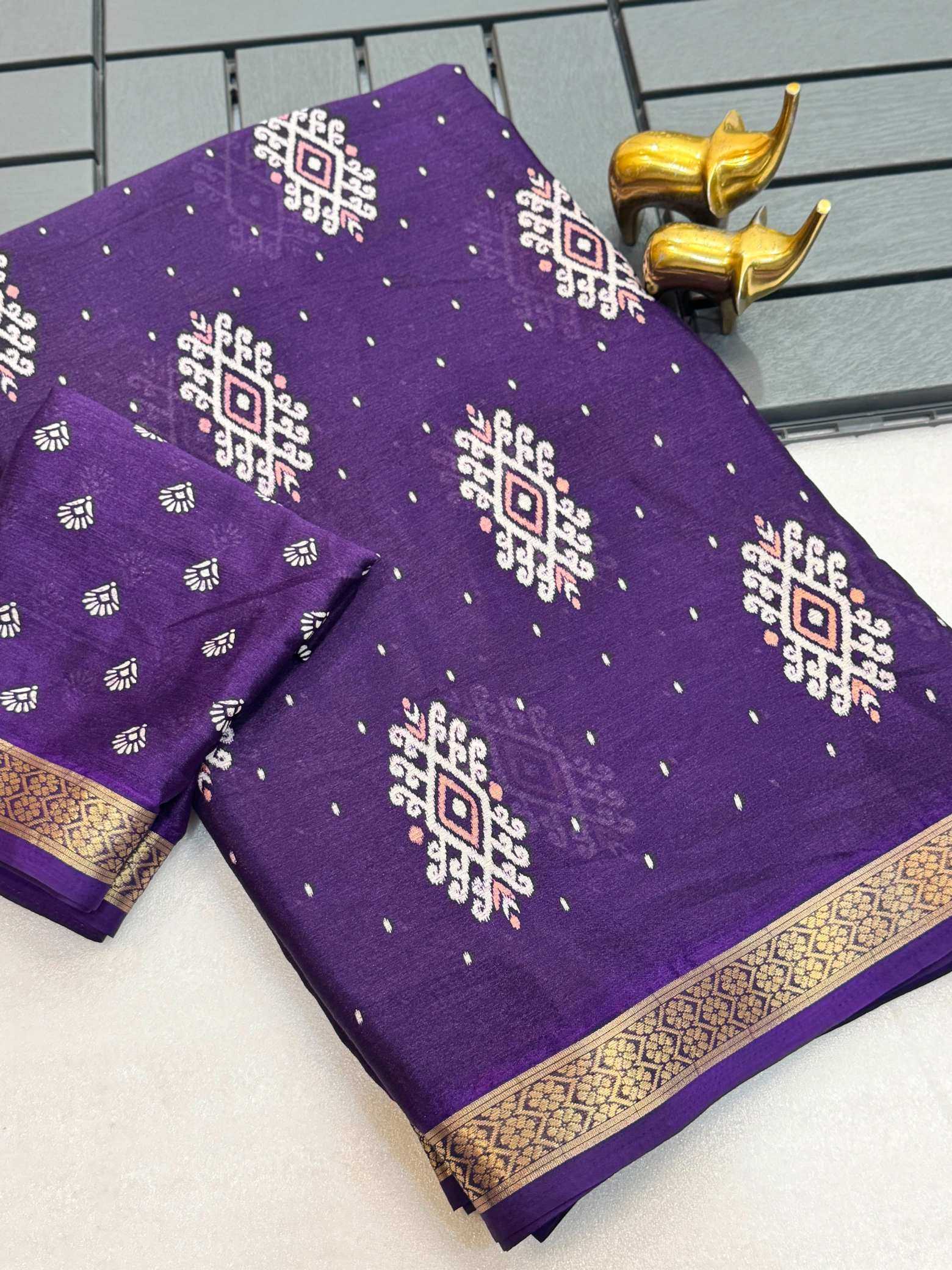 YNF Wholesale Chinon Silk Printed Silk Saree KESH187 Archa | Surat Manufacturer