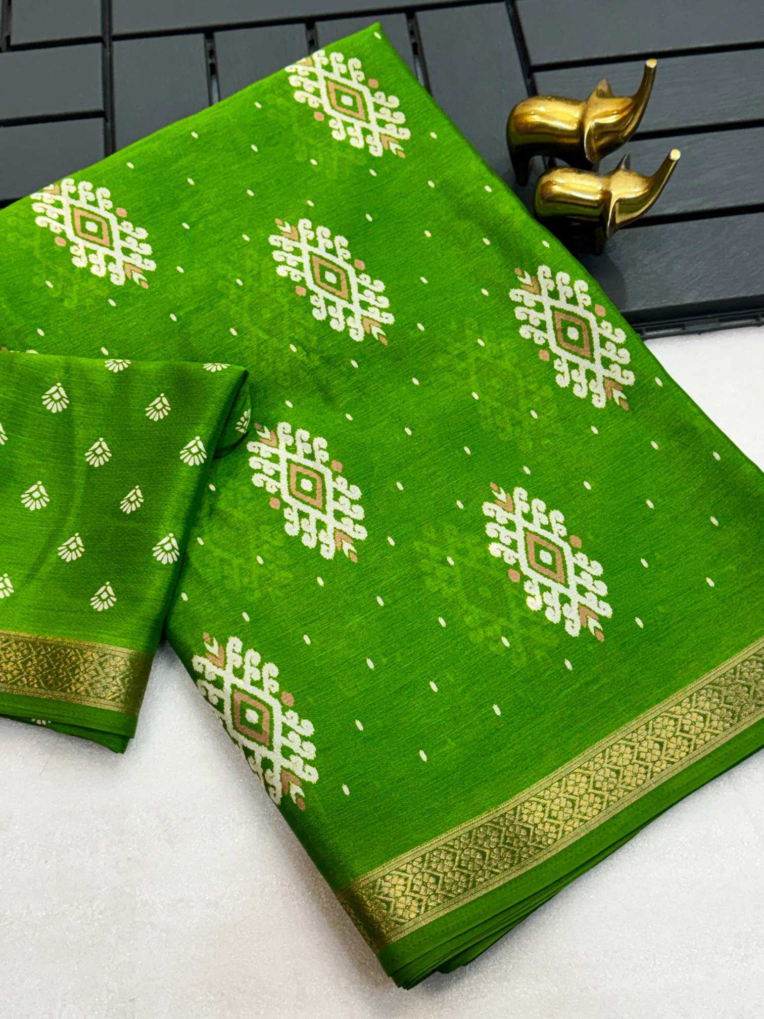 YNF Wholesale Chinon Silk Printed Silk Saree KESH187 Archa | Surat Manufacturer