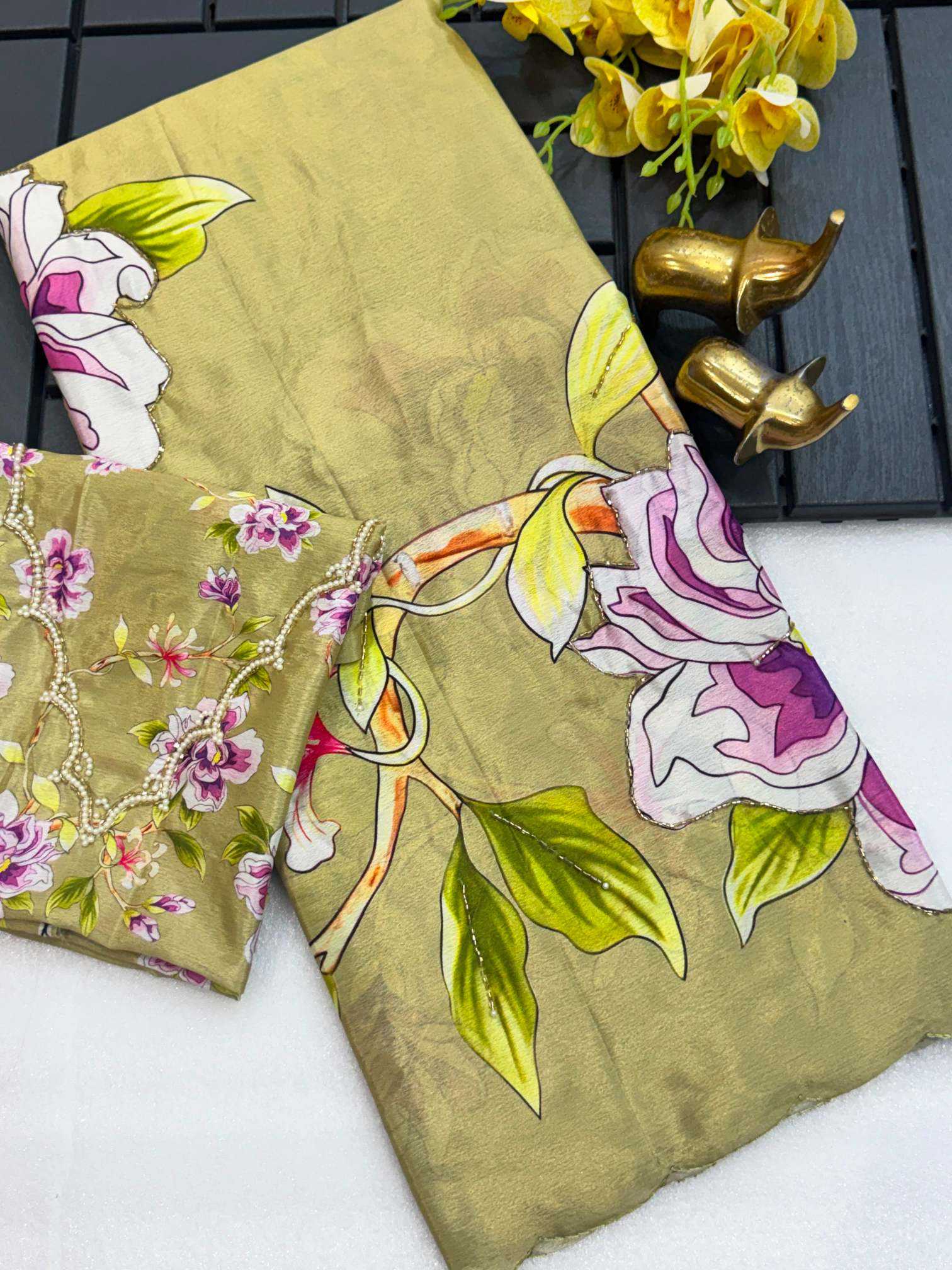 YNF Wholesale Chinon Silk Soft Silk Sarees KESH187 Archana | Surat Manufacturer