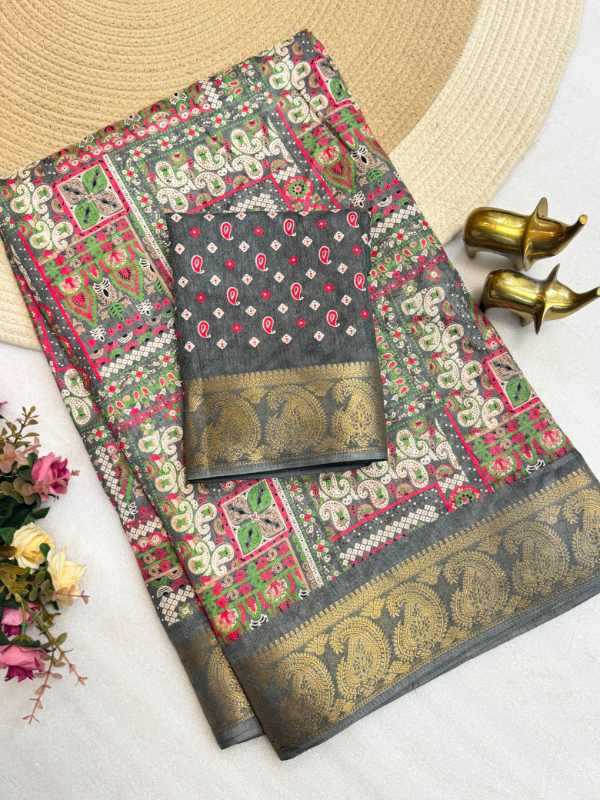 YNF Wholesale Jacquard Printed Sarees  | Surat Manufacturer
