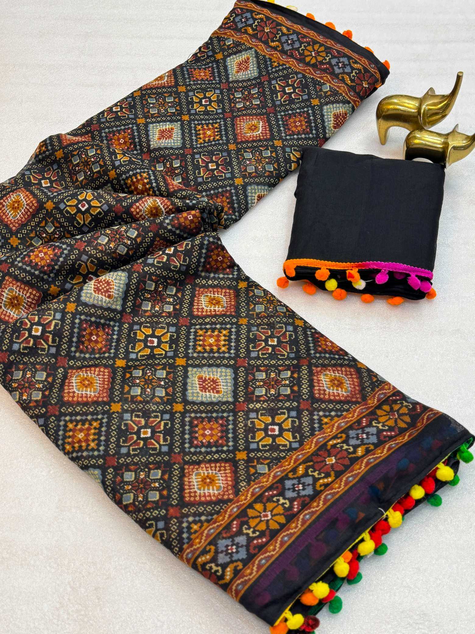 YNF Wholesale Cotton Printed Sarees KESH187 IKKAT 8 | Surat Manufacturer