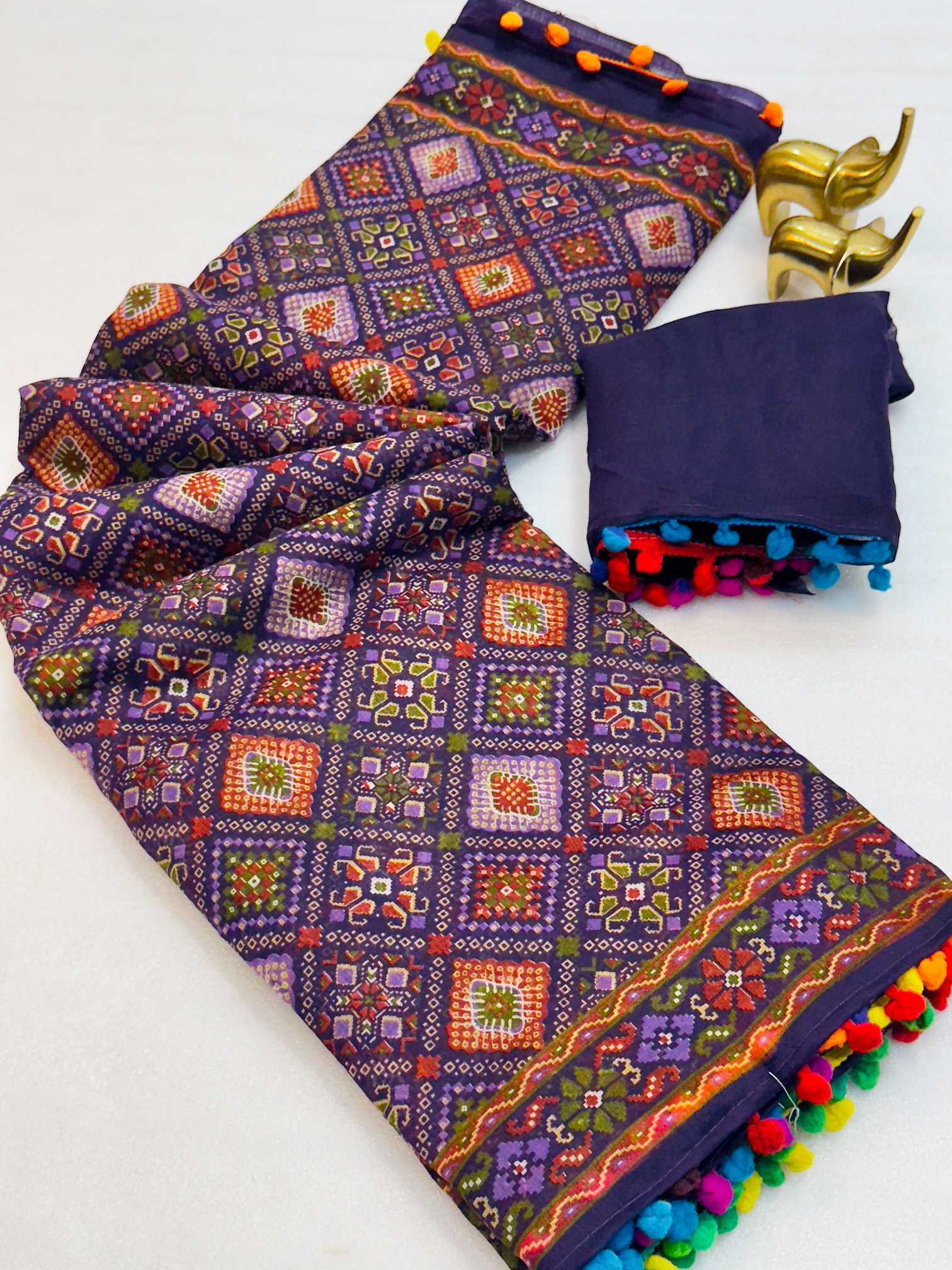 YNF Wholesale Cotton Printed Sarees KESH187 IKKAT 8 | Surat Manufacturer
