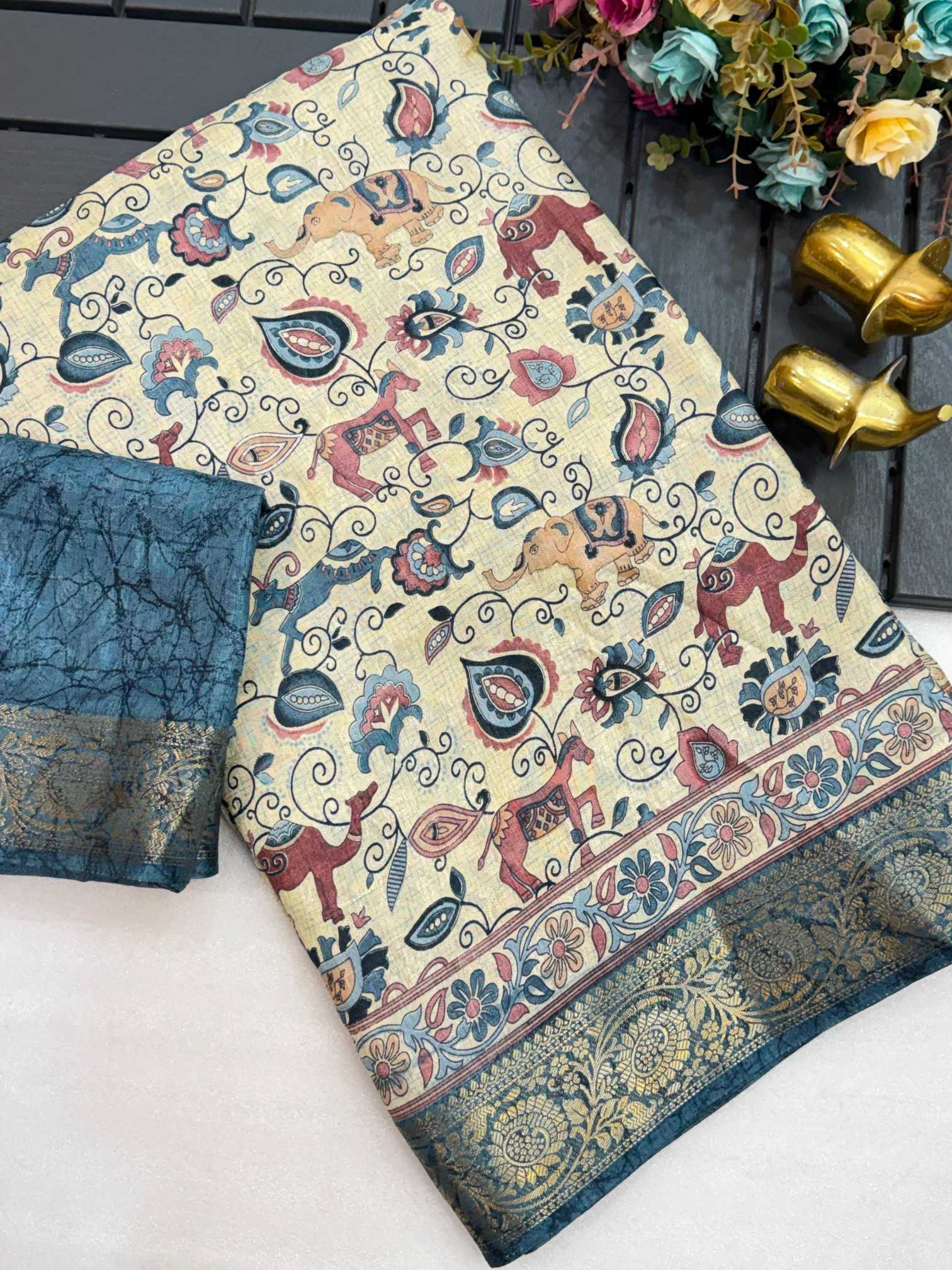 YNF Wholesale Soft Dola Kalamkari Sarees  | Surat Manufacturer