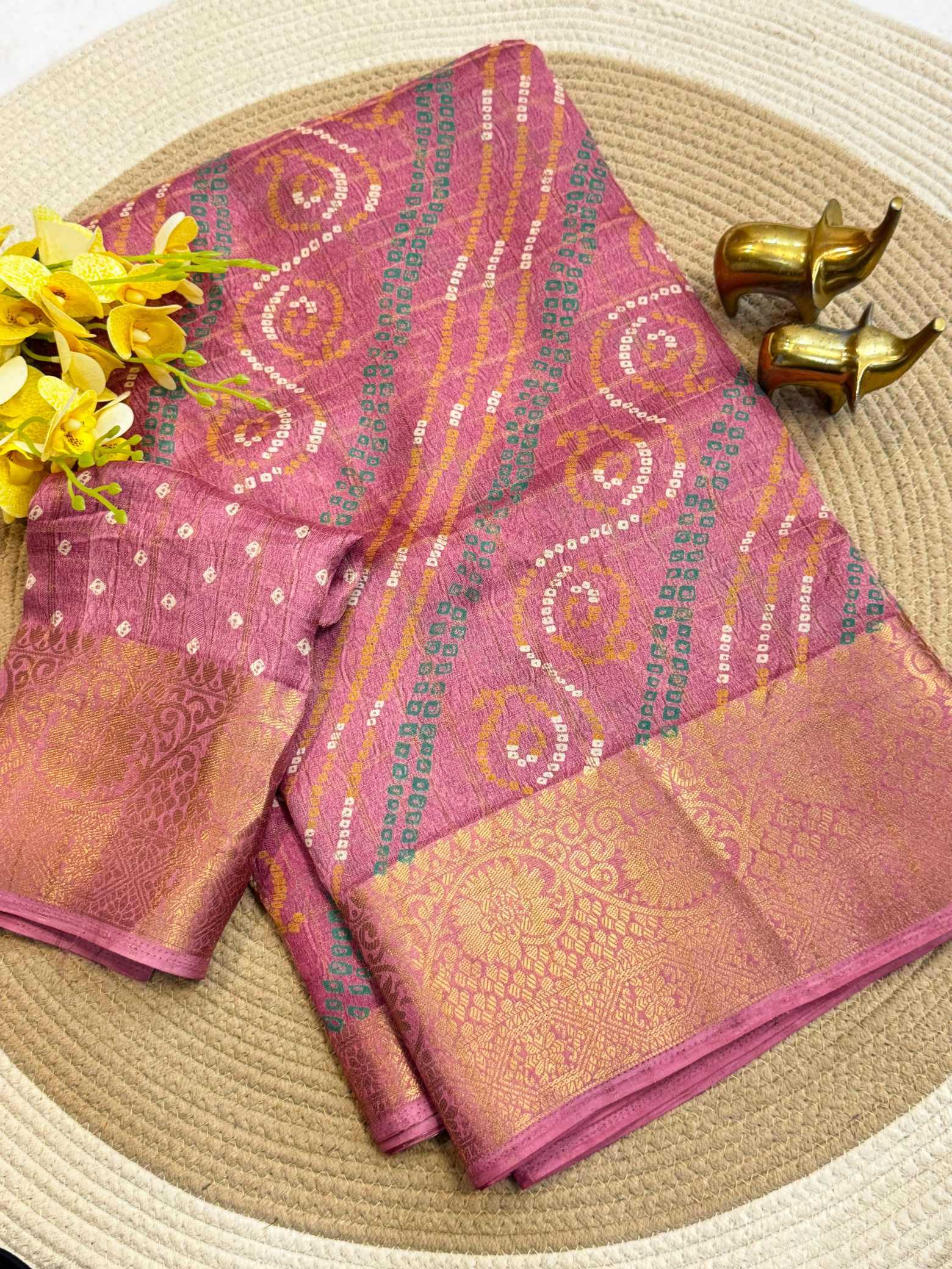 YNF Wholesale Jacquard Printed Sarees  | Surat Manufacturer