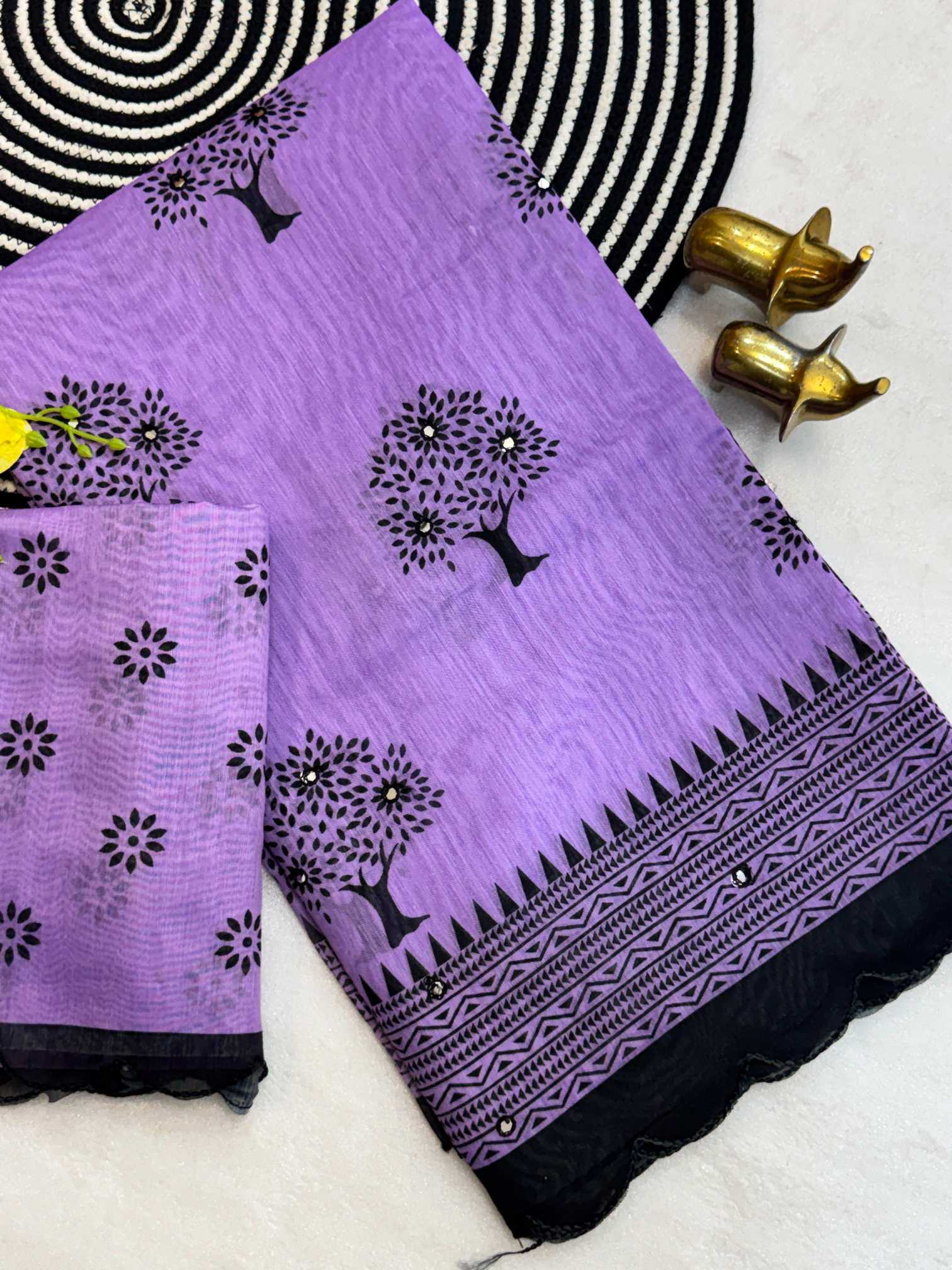 YNF Wholesale Chanderi Cotton Cutwork Saree KESH187 Khushi | Surat Manufacturer