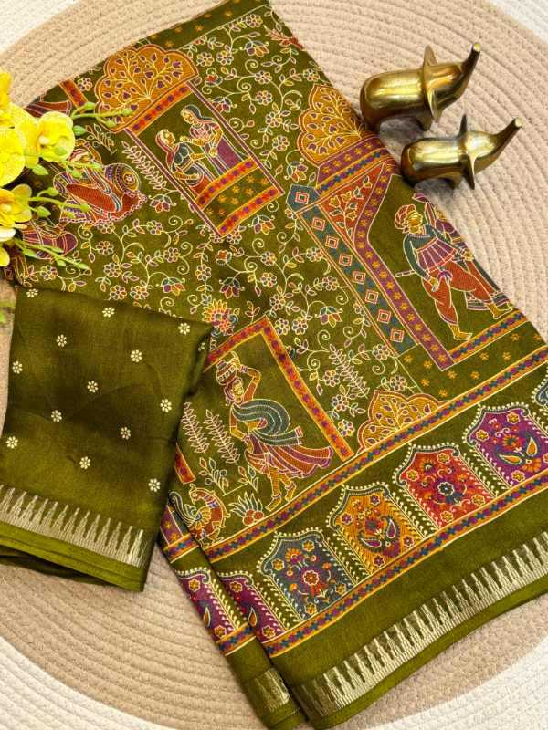 YNF Wholesale Dull Moss Designer Sarees  | Surat Manufacturer