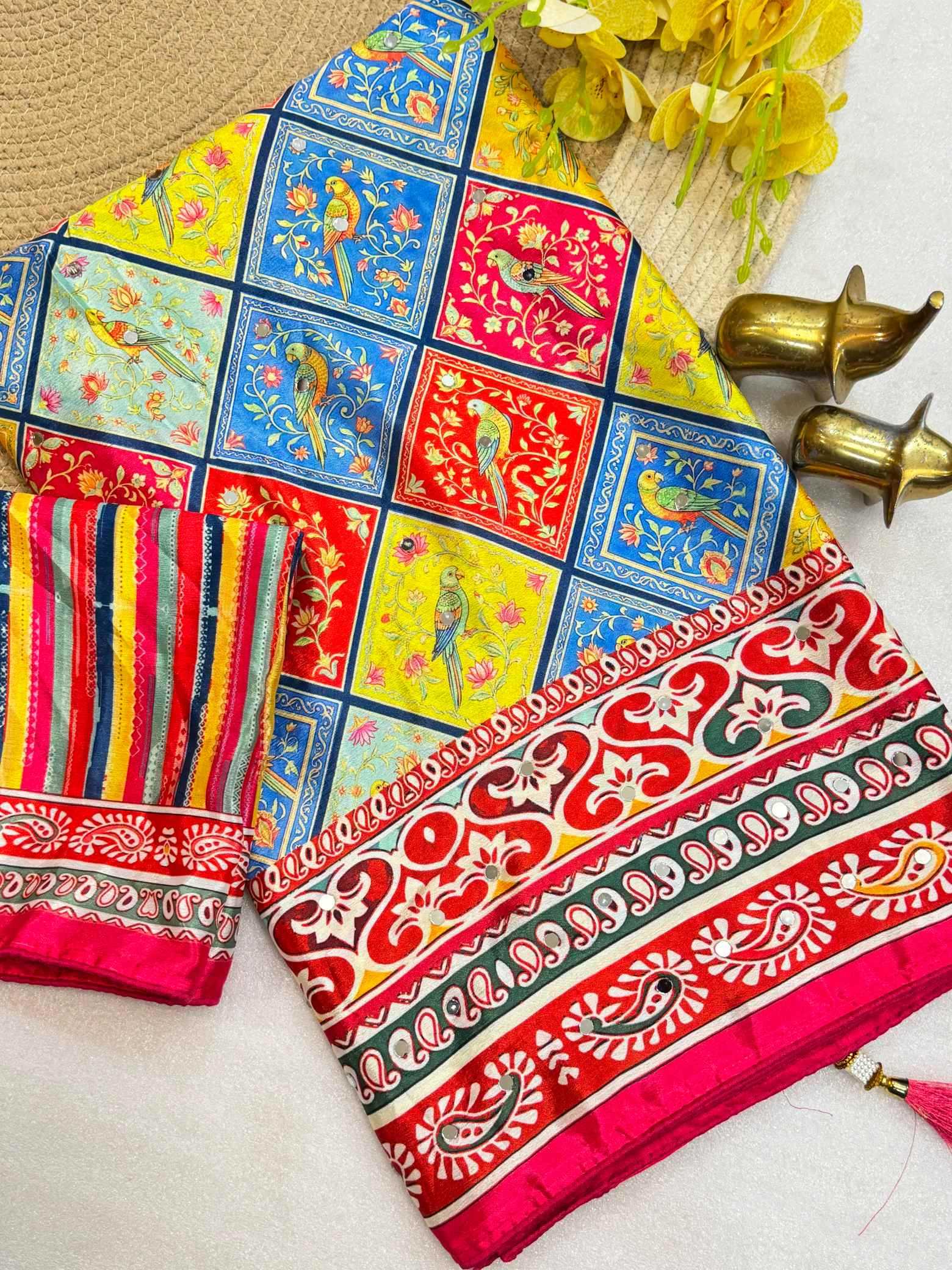 YNF Wholesale Chinon Printed Sarees  | Surat Manufacturer