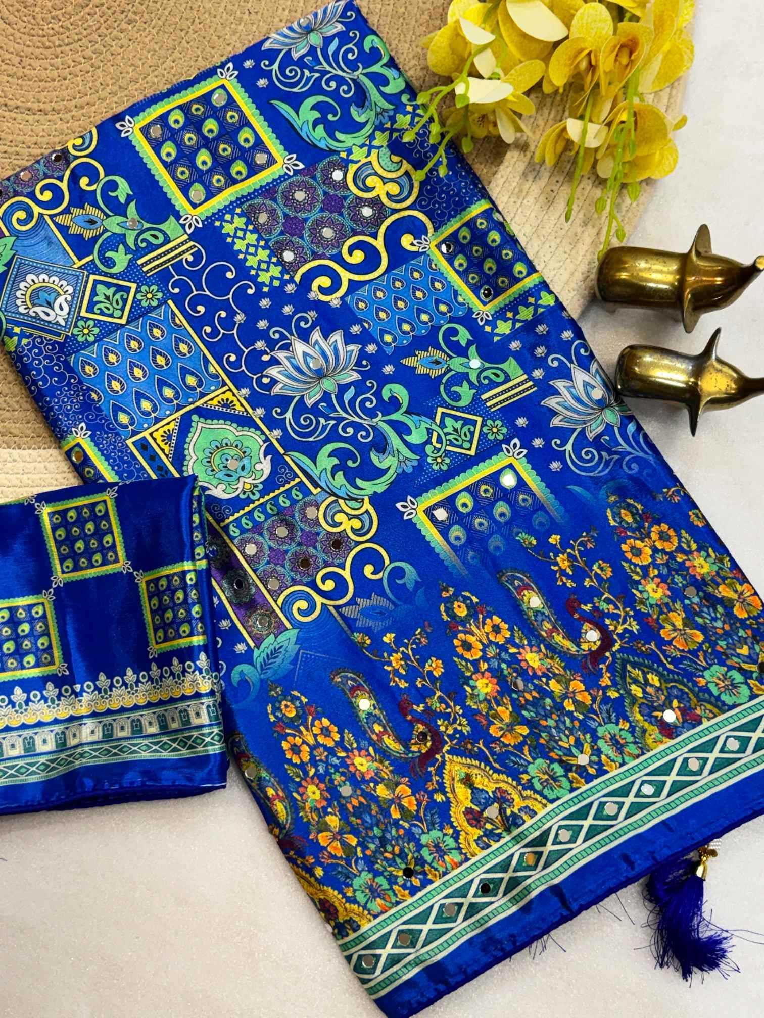 YNF Wholesale Chinon Printed Sarees  | Surat Manufacturer
