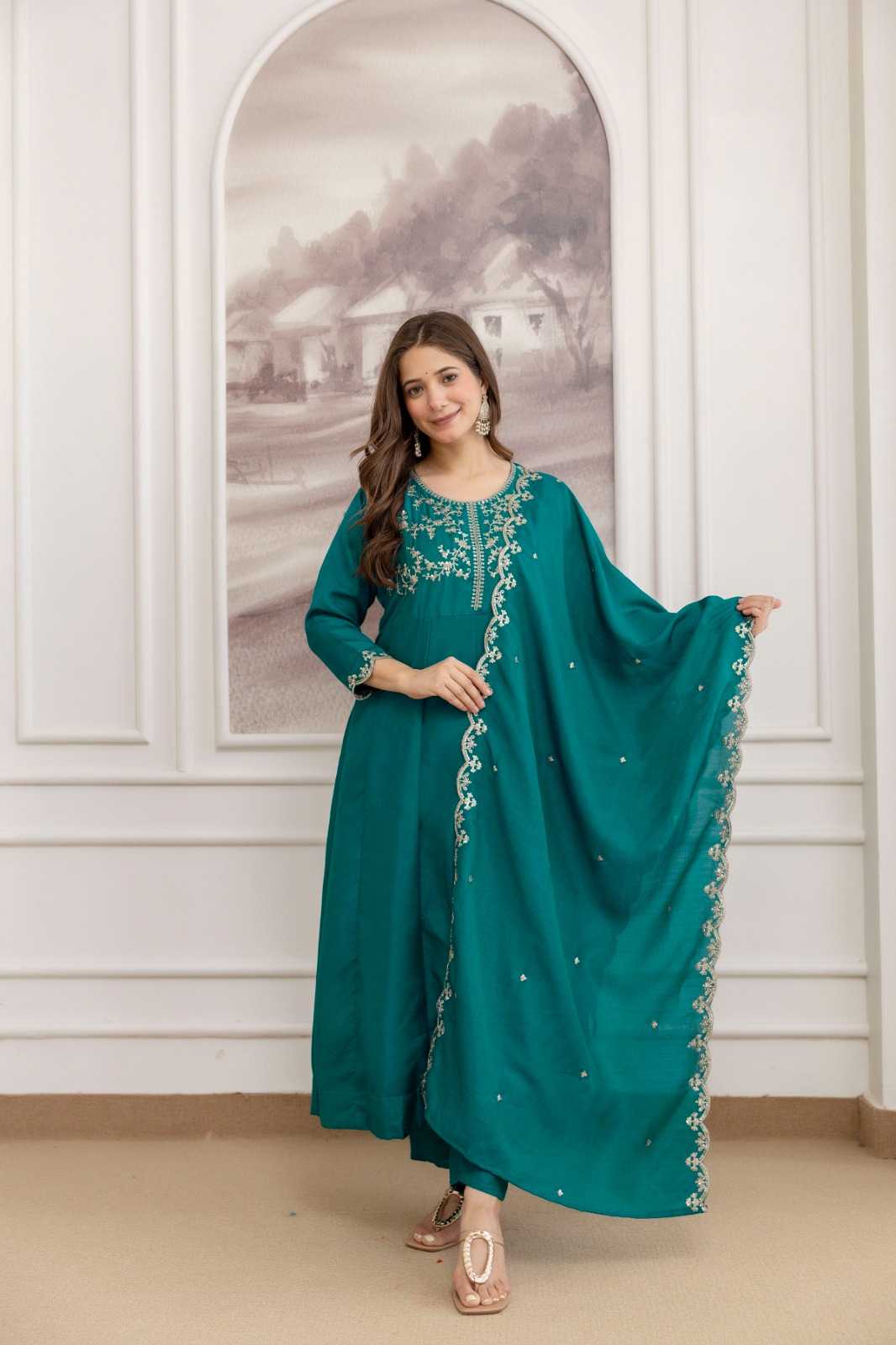 YNF Wholesale Vichitra Silk Party Wear Kurtis  | Surat Manufacturer