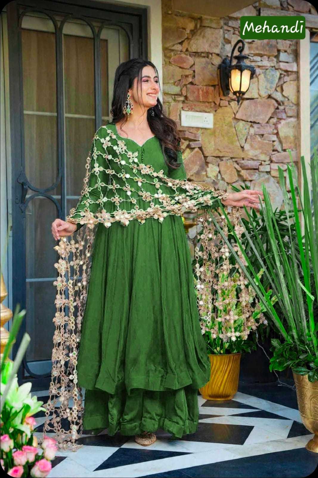 YNF Wholesale Heavy Roman Silk Palazzo Suit  | Surat Manufacturer