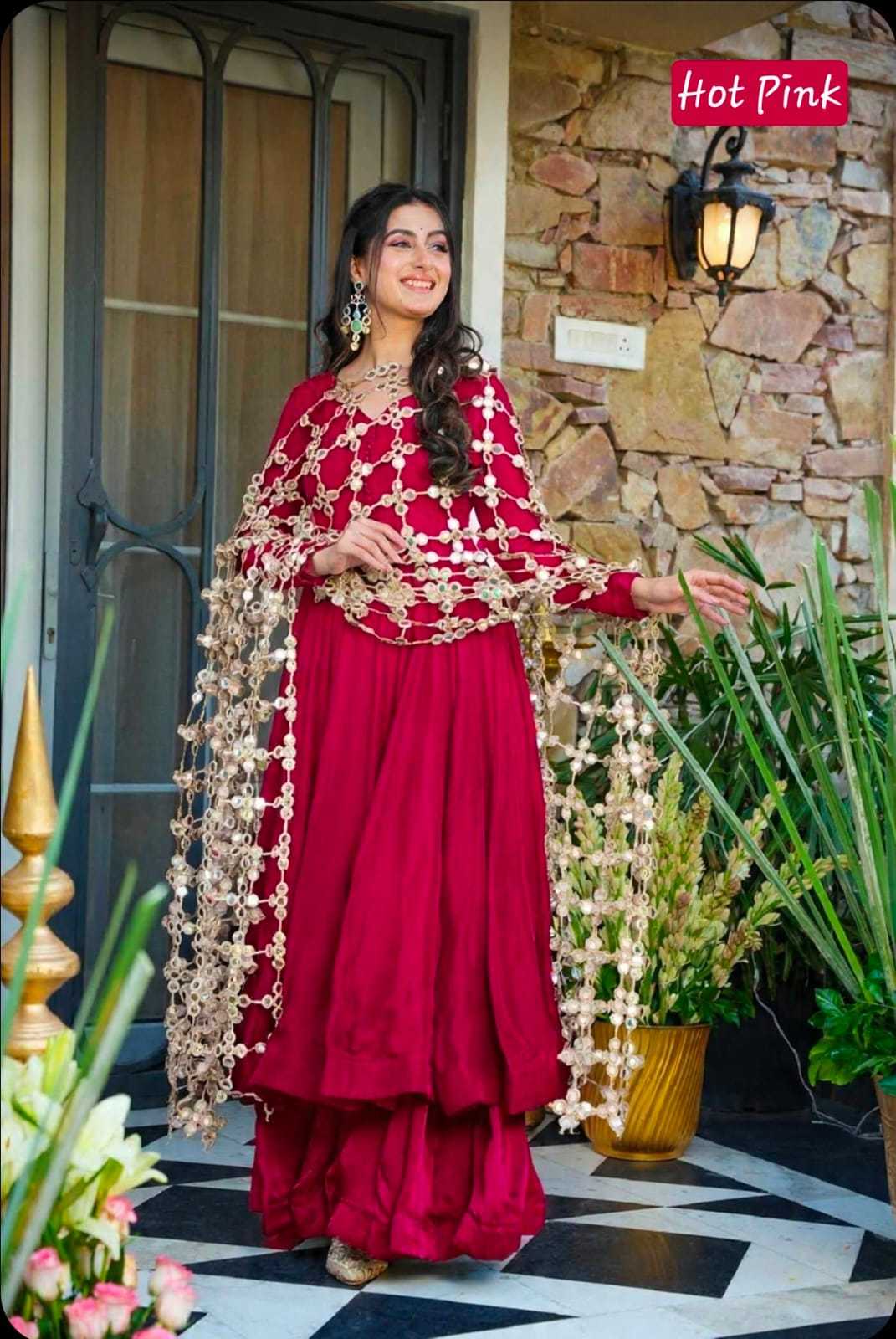 YNF Wholesale Heavy Roman Silk Palazzo Suit  | Surat Manufacturer
