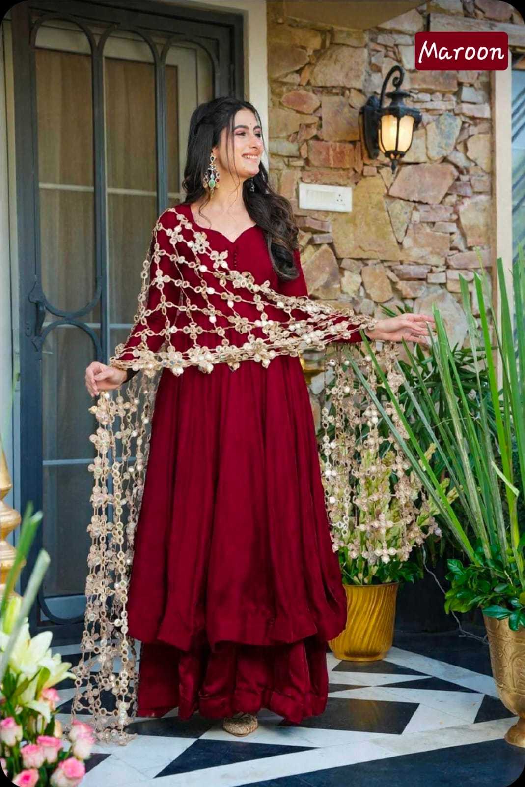 YNF Wholesale Heavy Roman Silk Palazzo Suit  | Surat Manufacturer