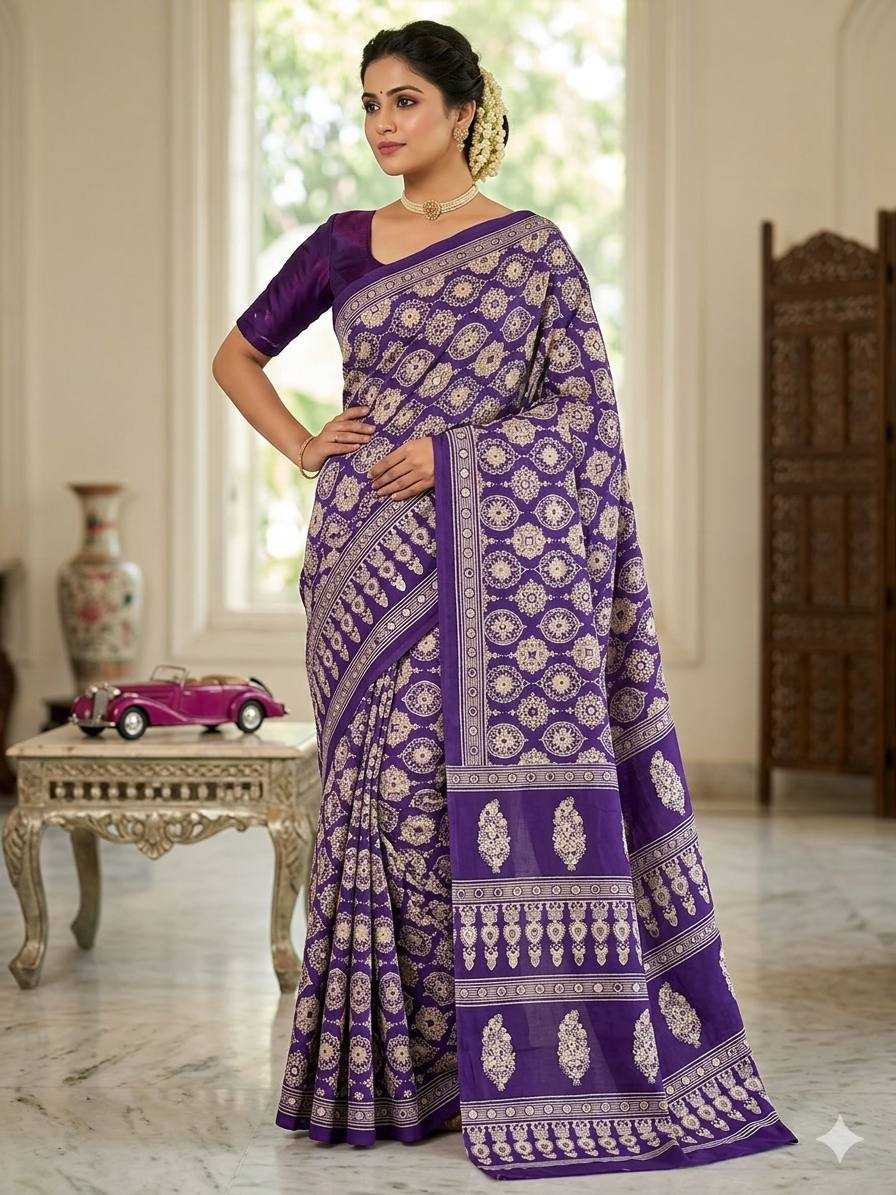 YNF Wholesale Gajji Silk Ajrakh Sarees  | Surat Manufacturer